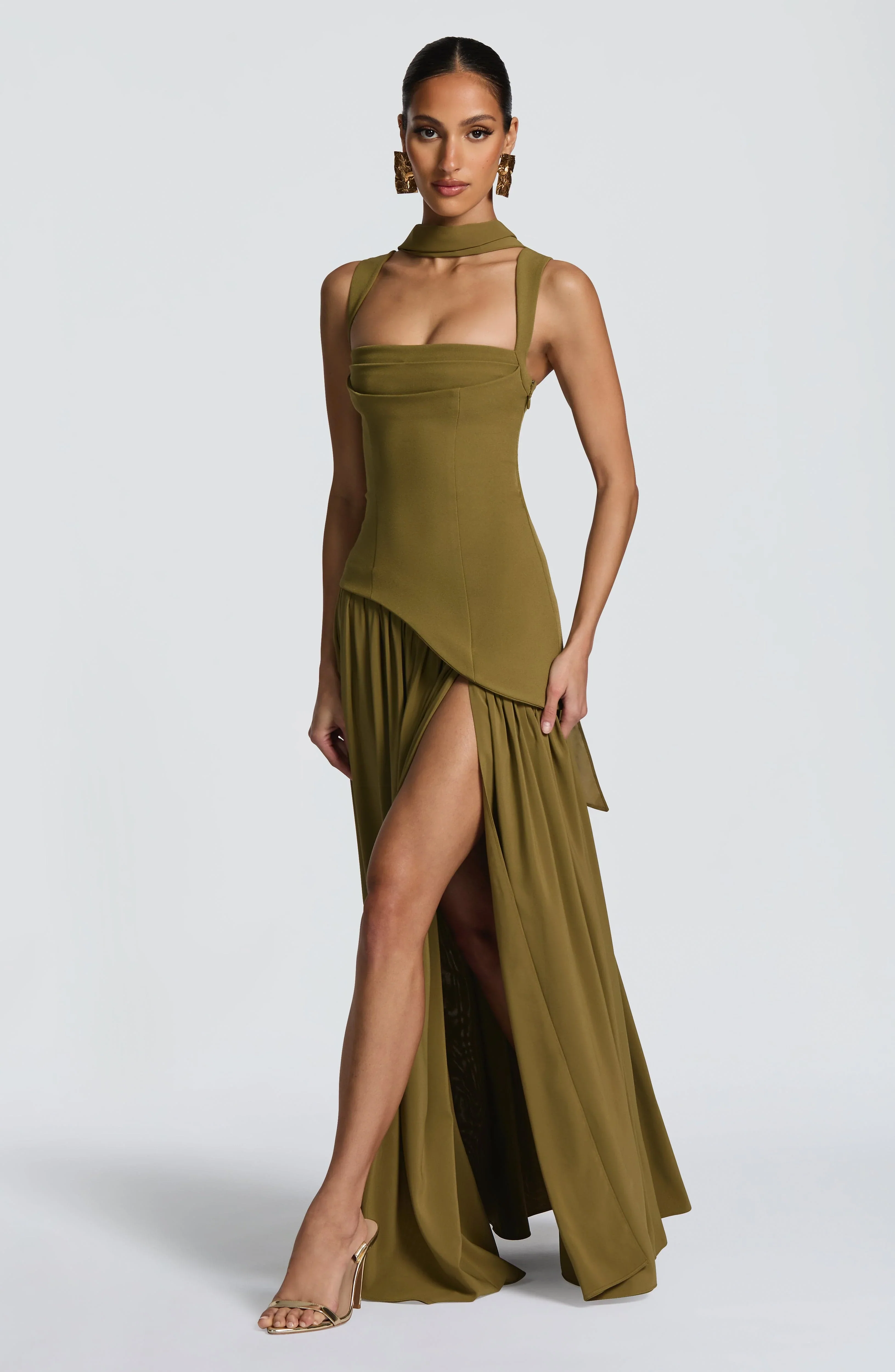Tullulah Maxi Dress - Deep Olive - luluinthesky