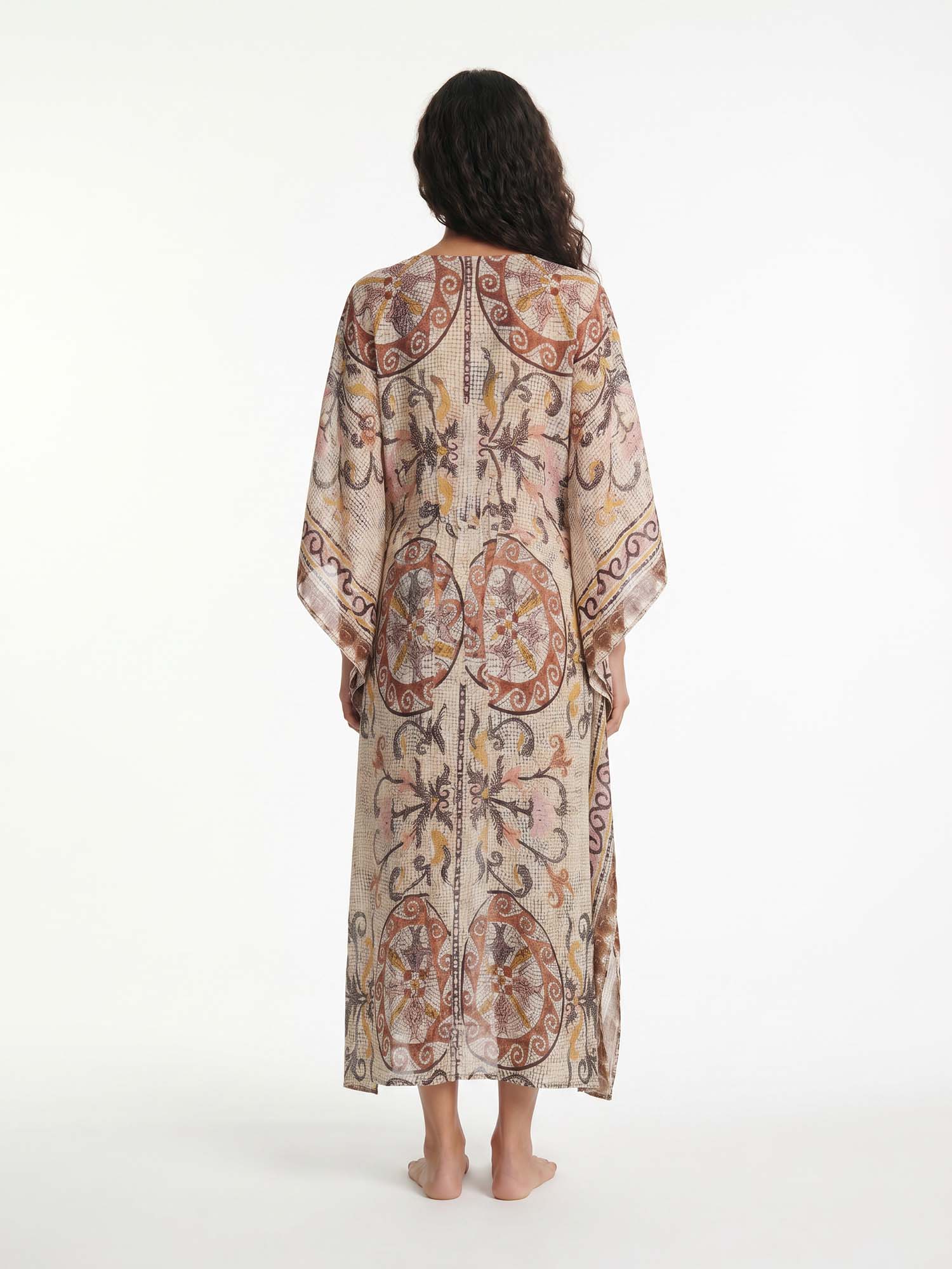 Desert Mirage Pattern Flow Maxi Dress