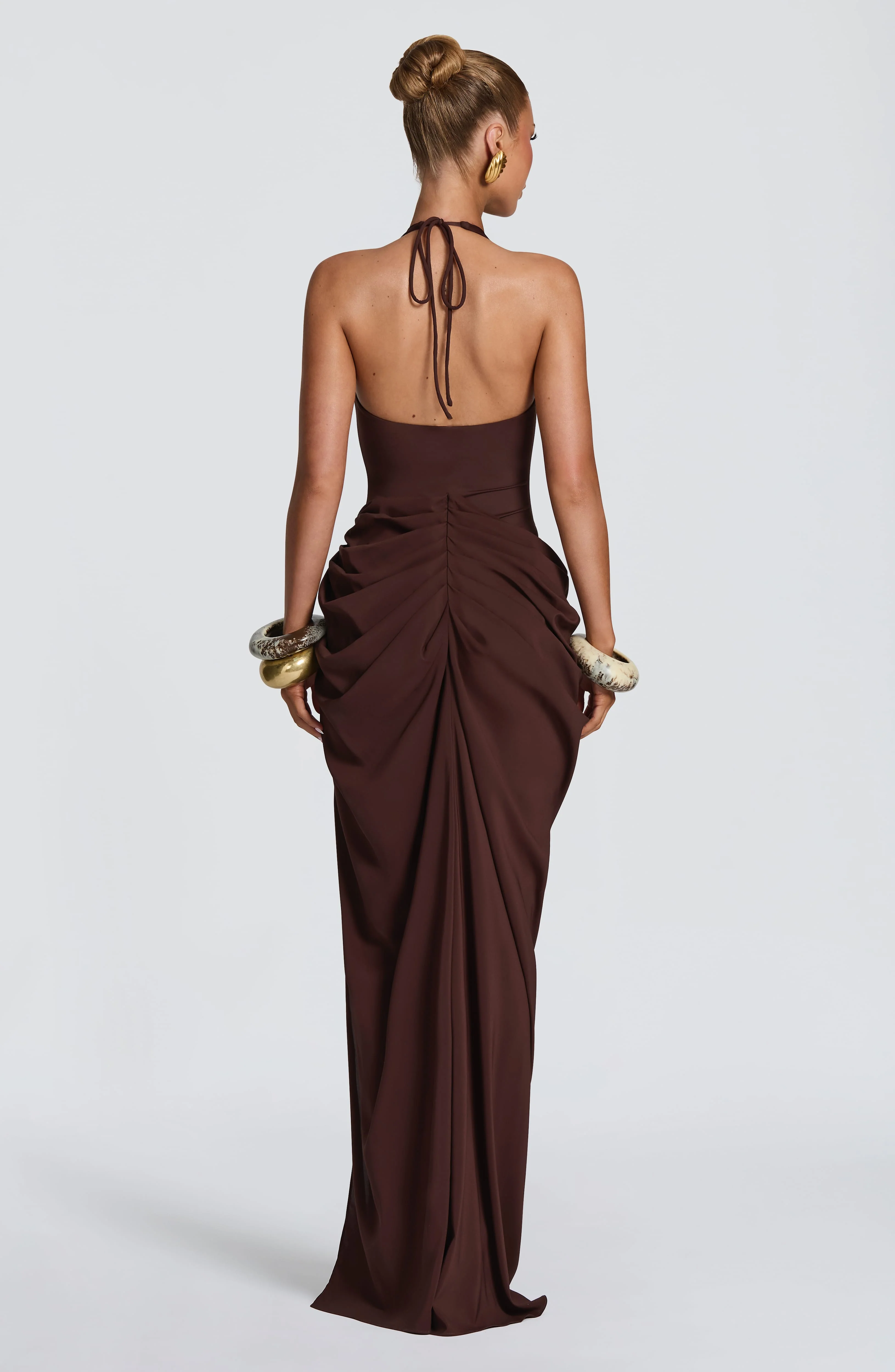 Adele Maxi Dress - Plum Brown