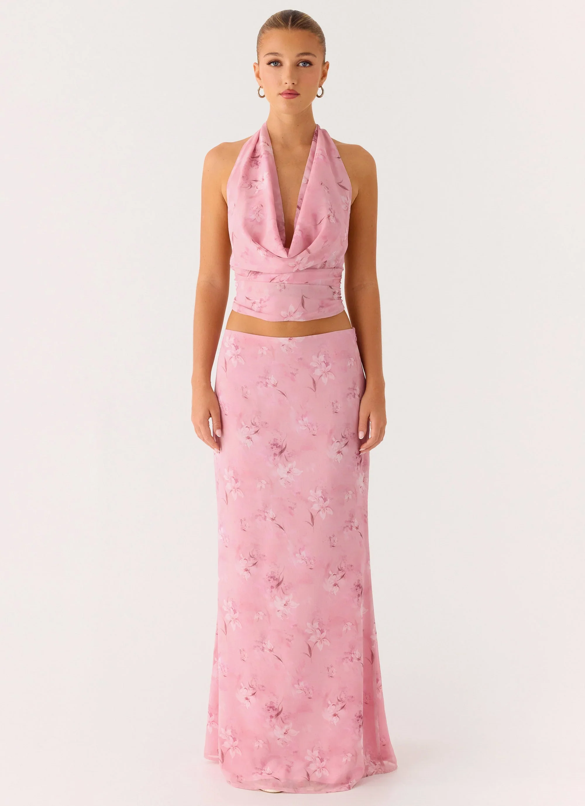 Soulful Low Rise Maxi Skirt - Vintage Floral