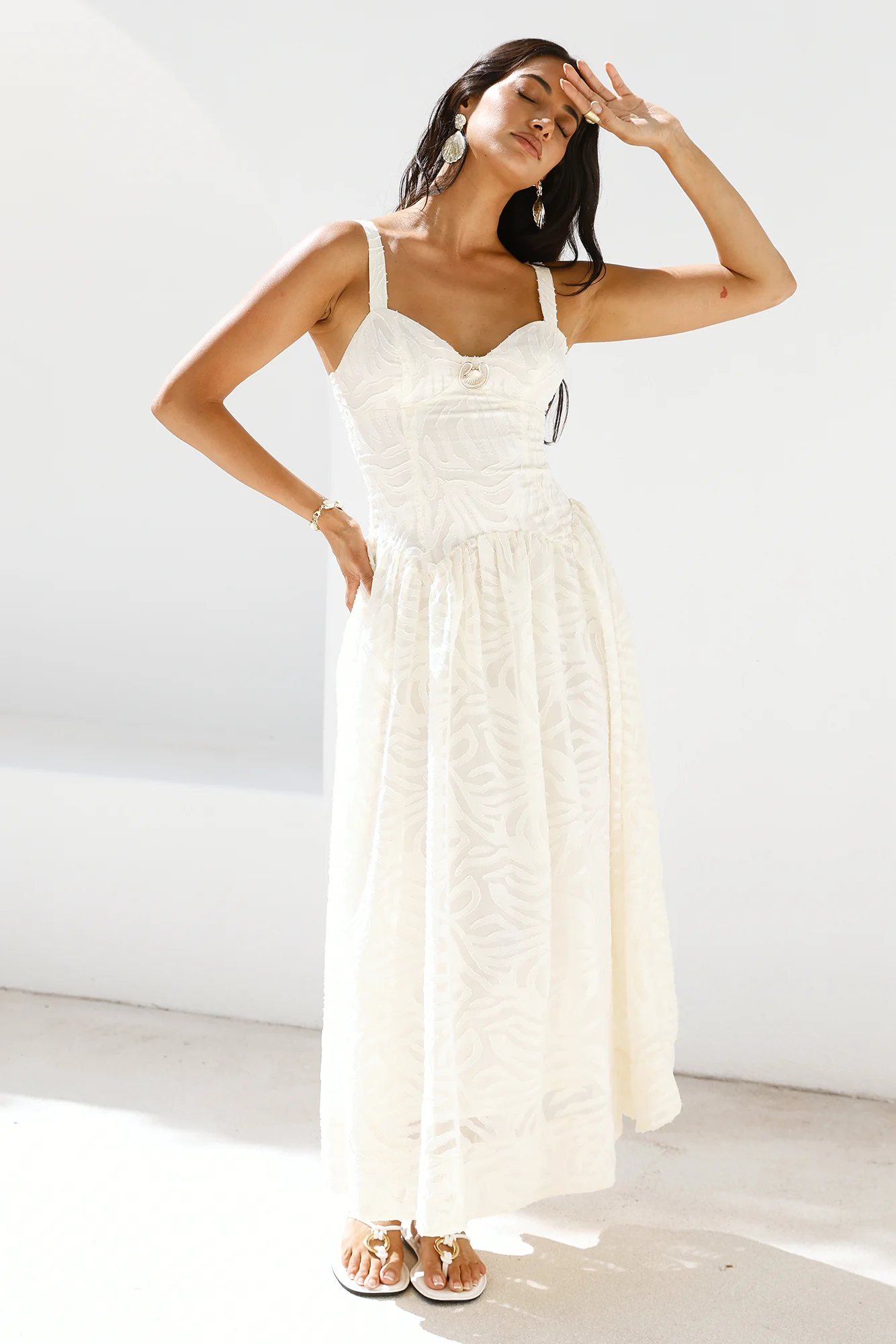Enchanted Mist Maxi Dress Cream