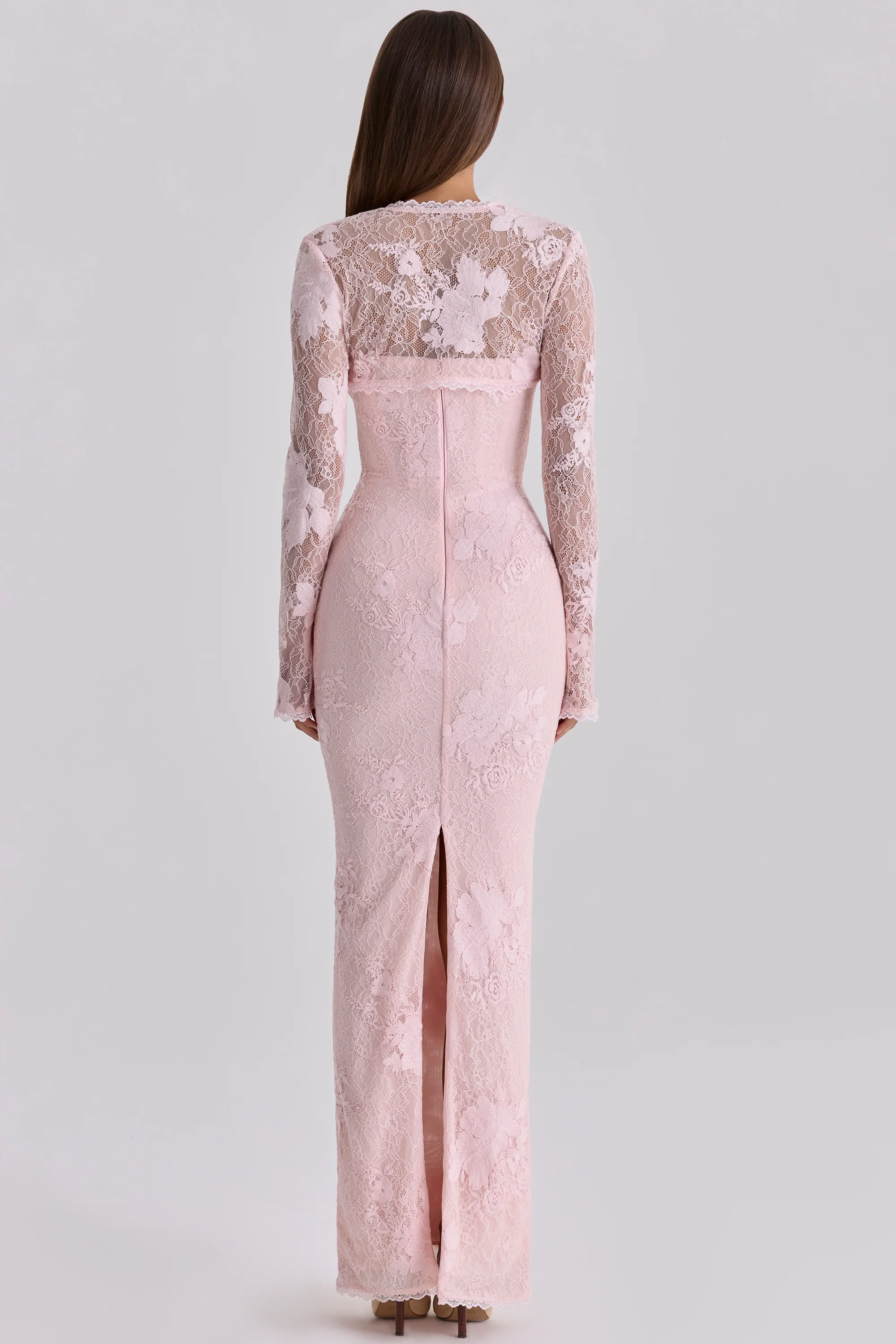 Pink Lace Maxi Dress