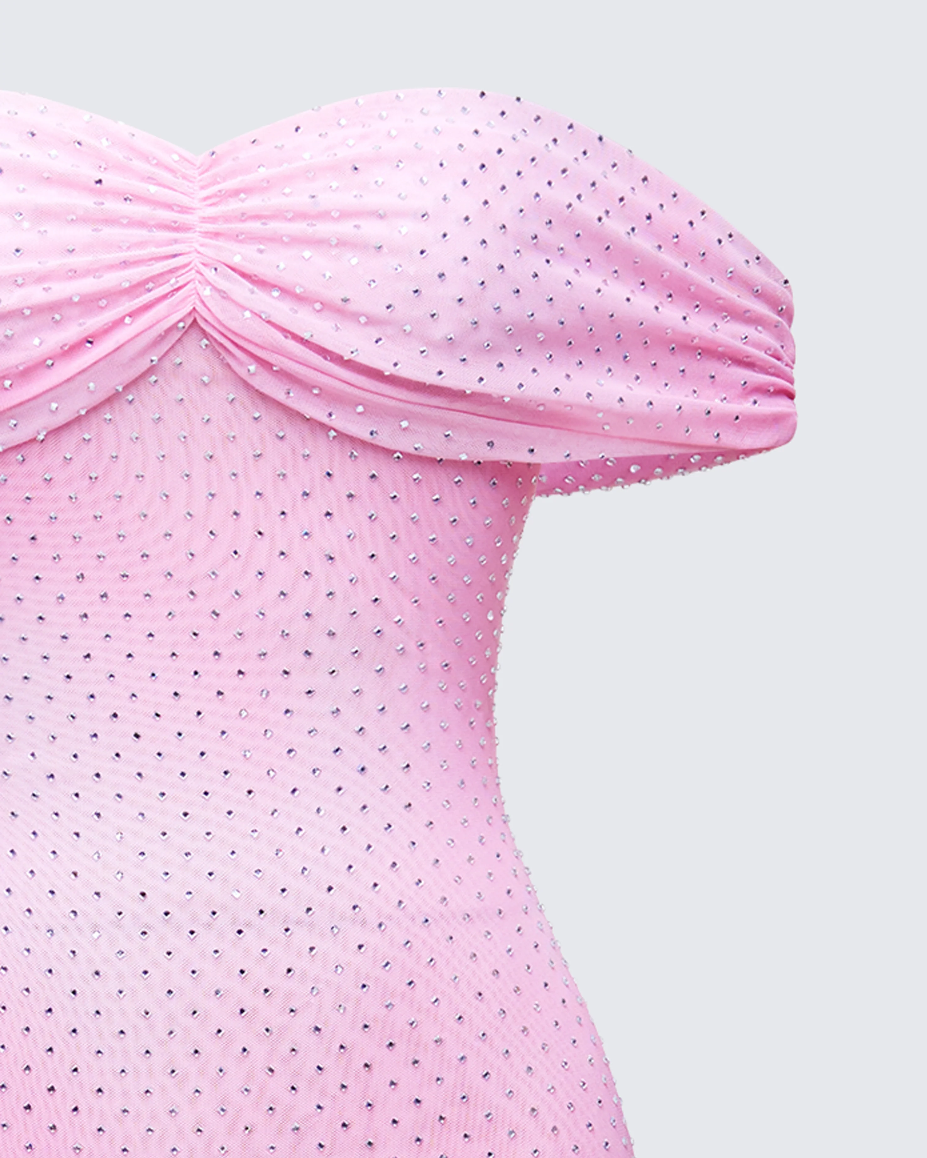 Maela Pink Diamanté Maxi Dress