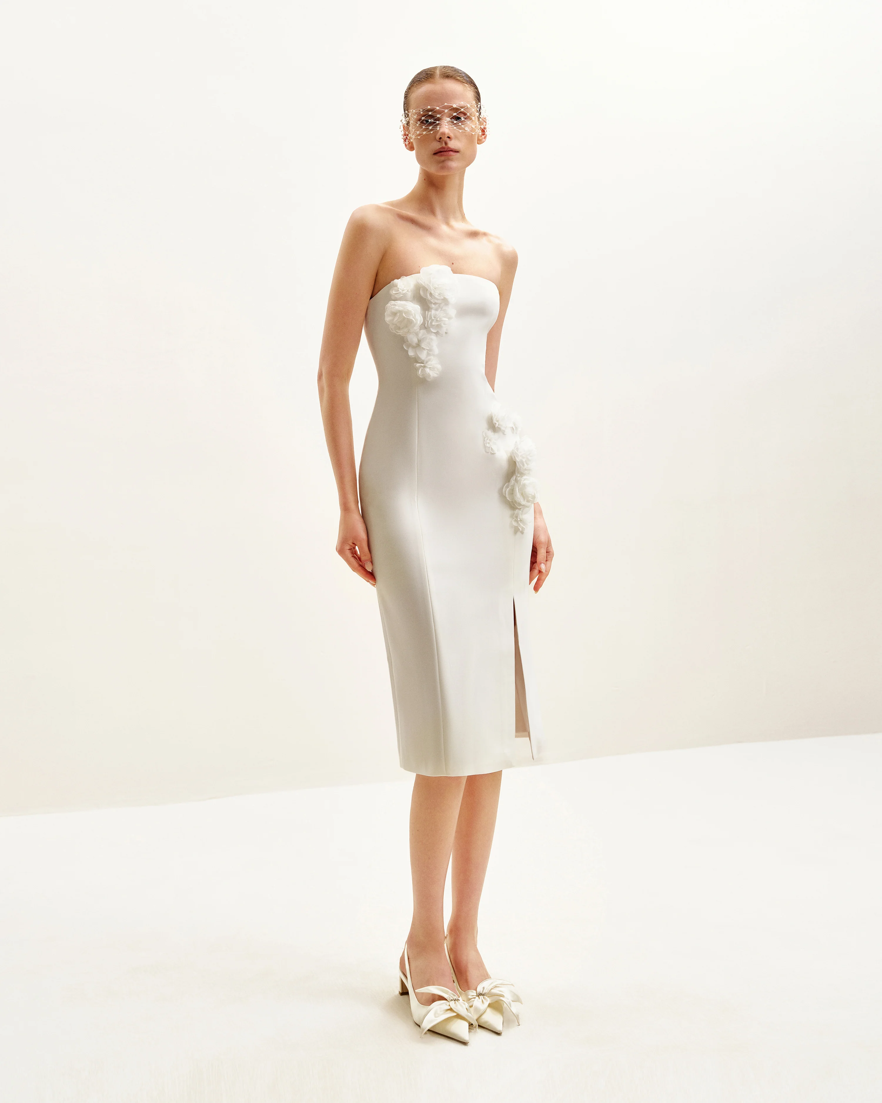 Petal Perfection Cocktail Dress - White - FASHION NOB