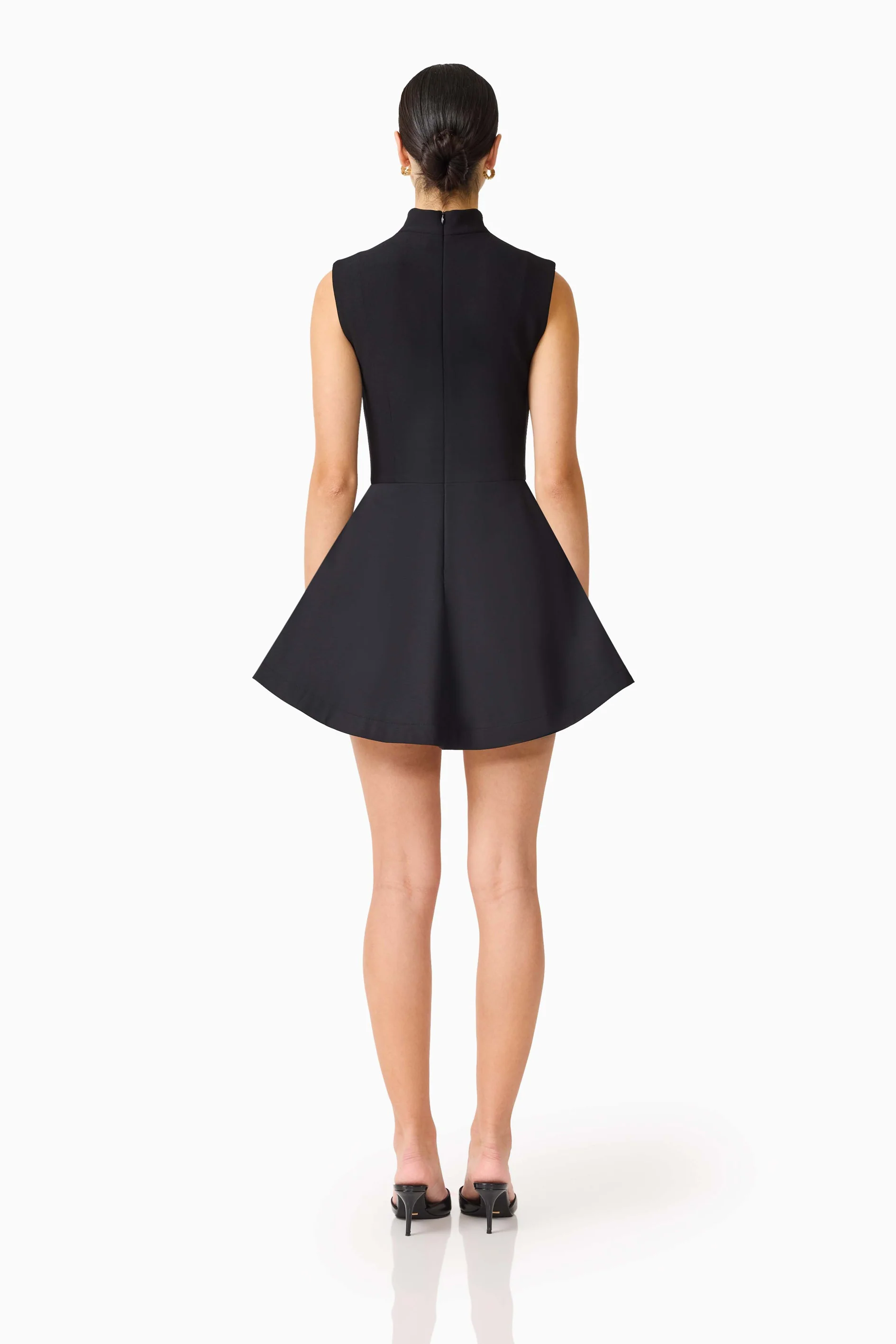 Nydia A-Line Mini Dress in Black