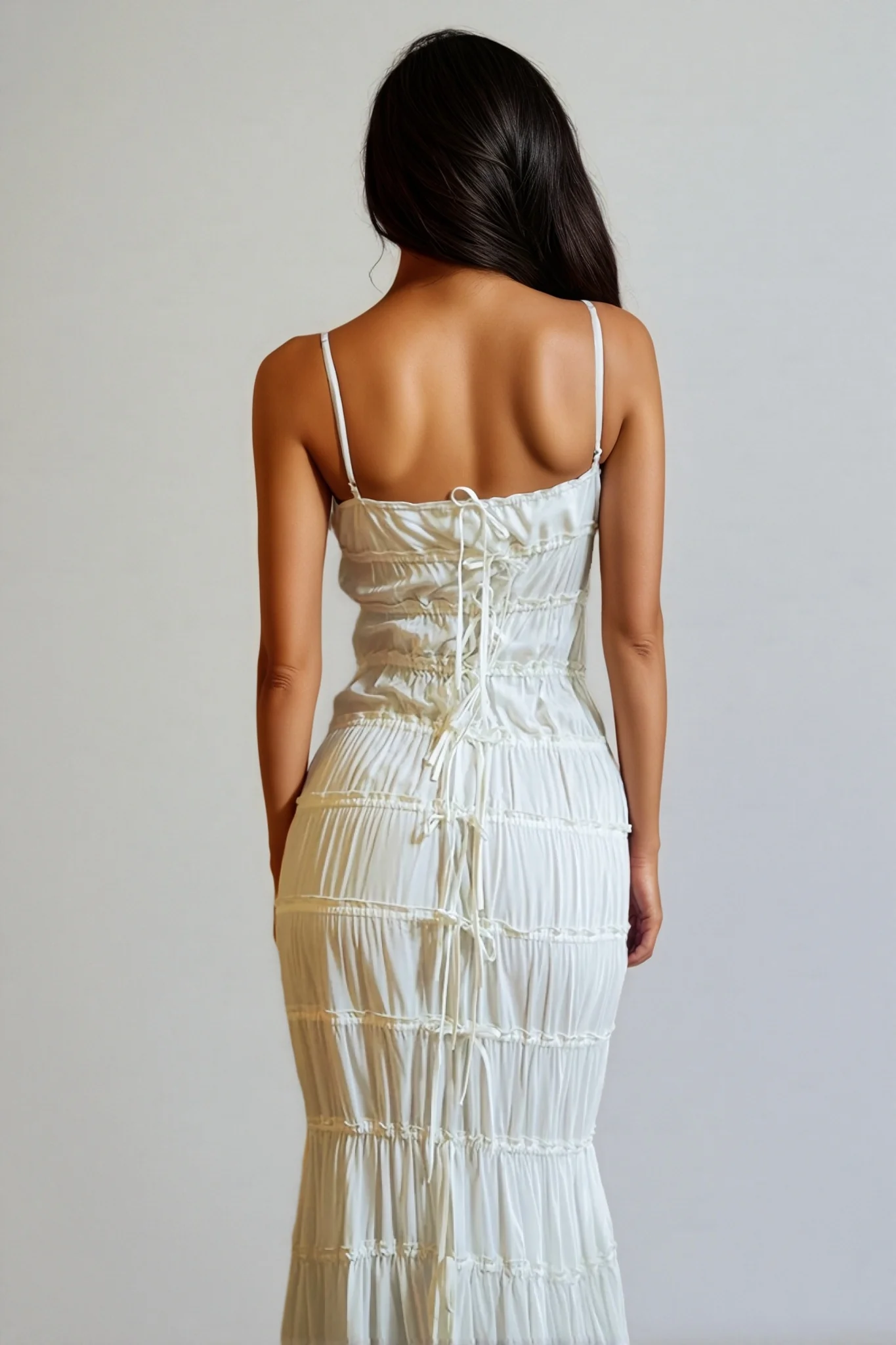 Mirelle Ruffled Hip Wrap Maxi Dress