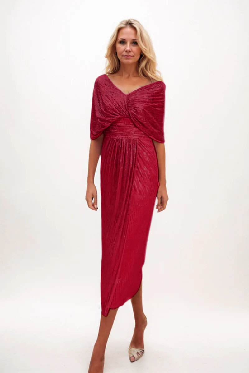 A-line Midi Sequined Mother Dress CM0225