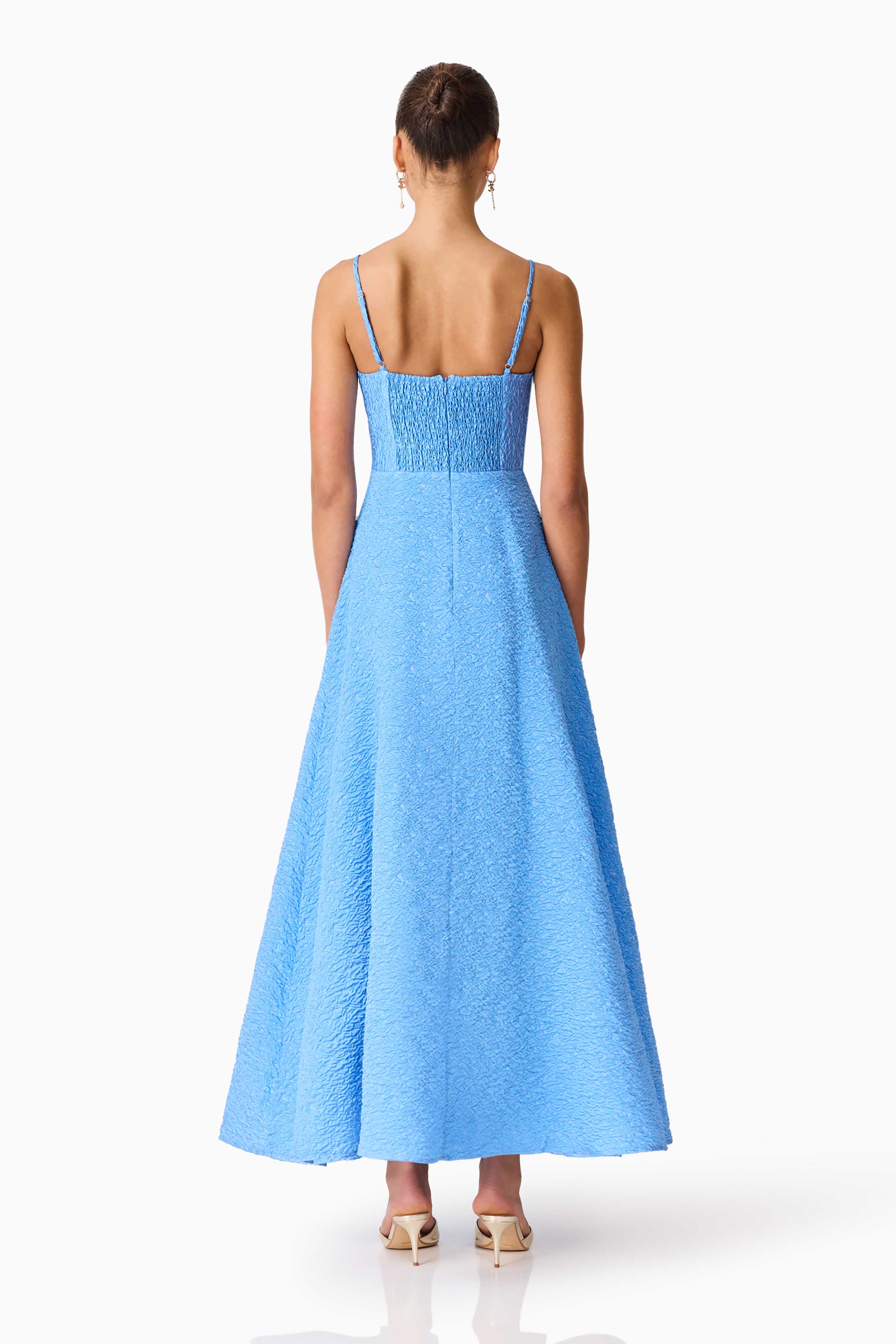 Briallen Jacquard Gown in Blue