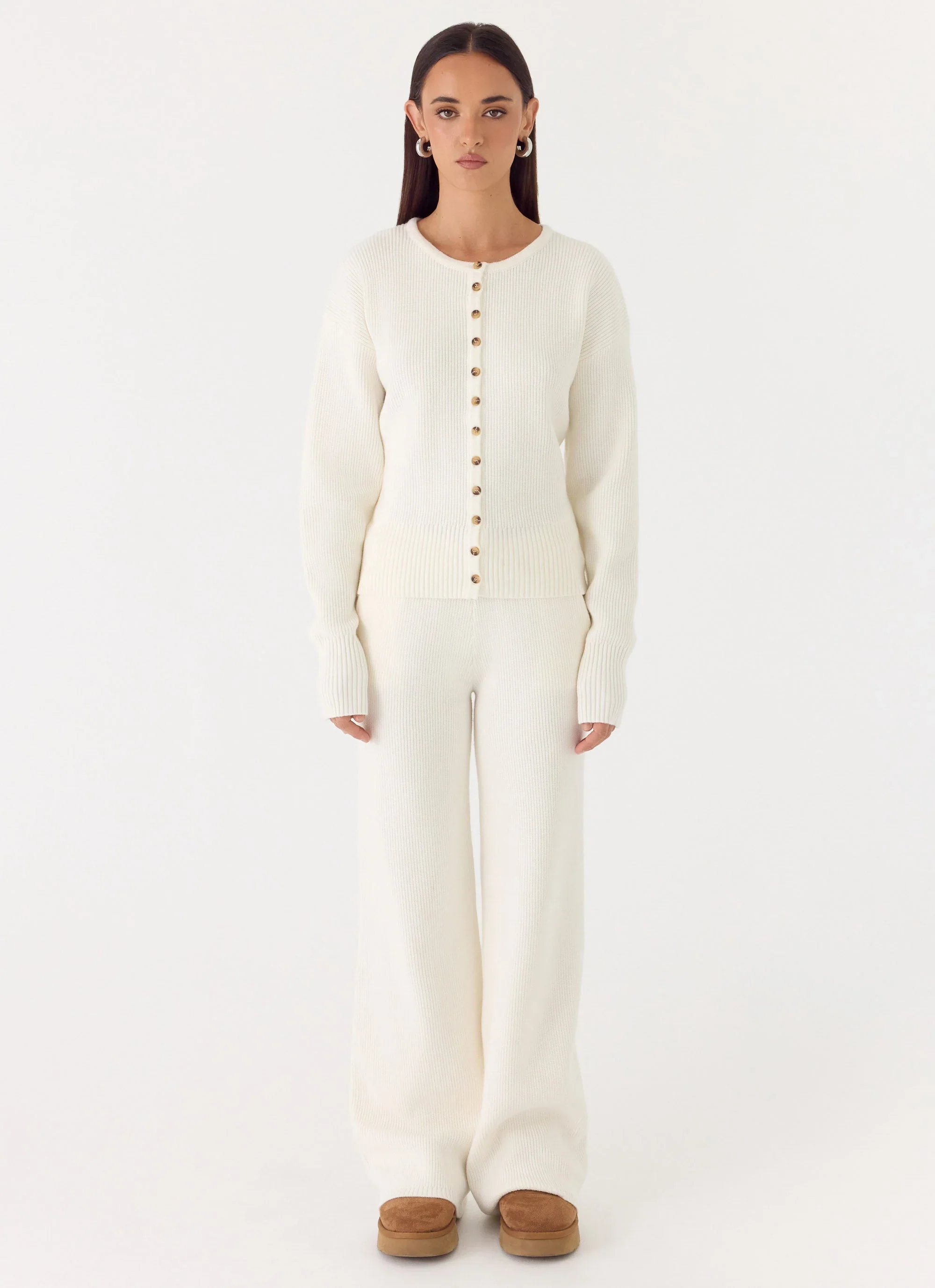 Harrison Low Rise Knit Pants - Ivory
