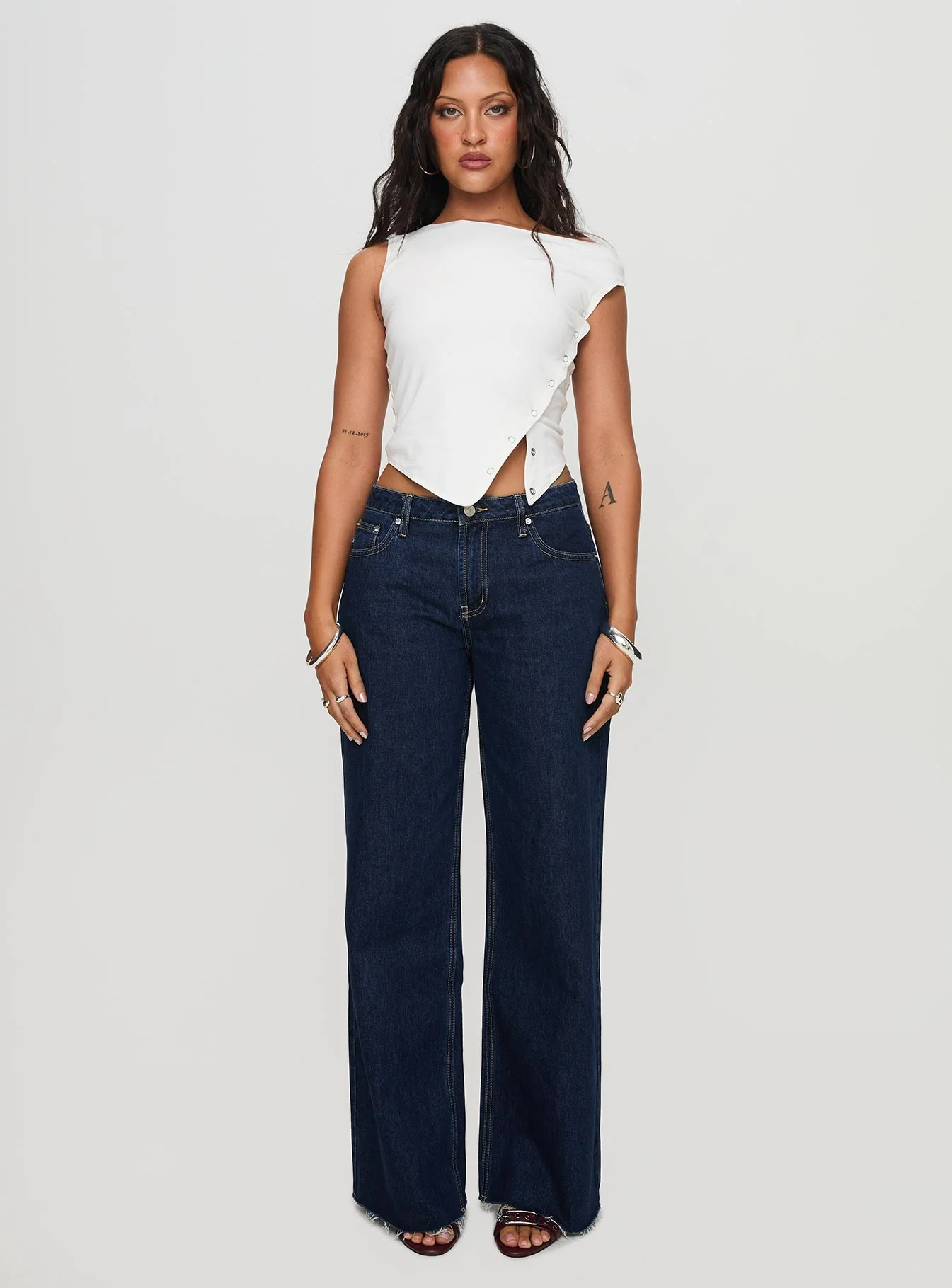 Darla Low Rise Straight Leg Jean Dark Blue Wash