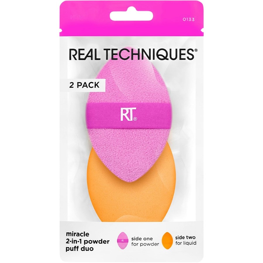 Real Techniques Sponge Sets Miracle 2-in-1 Powder Puff Duo 2 Pack