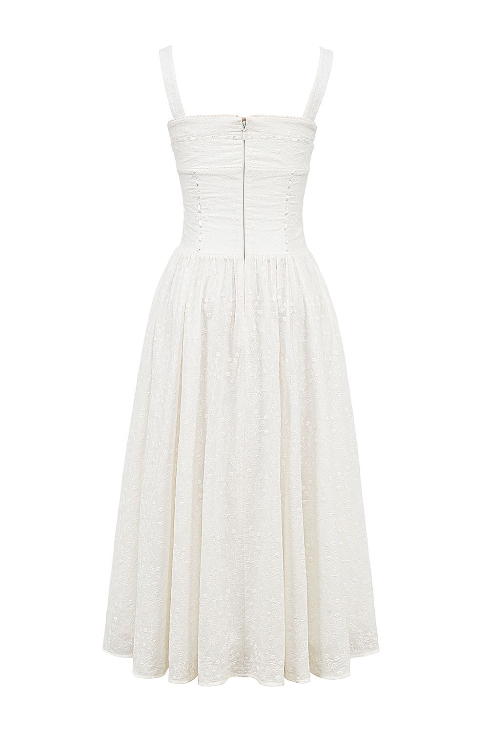 White Broderie Anglais Midi Sundress