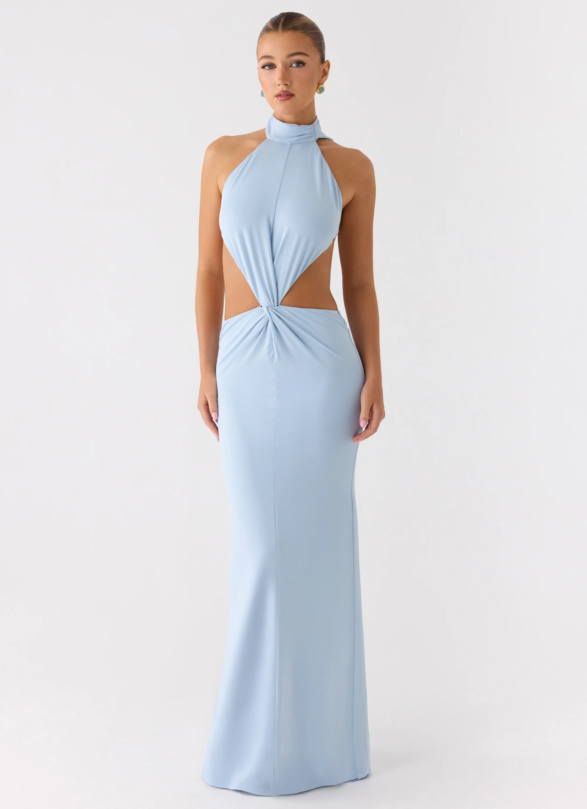 Warning Signs Maxi Dress - Blue