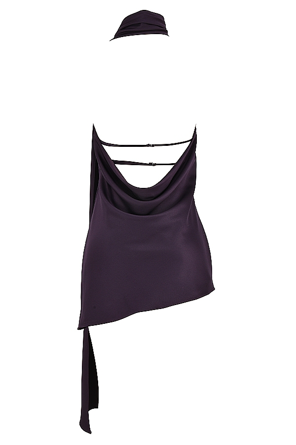 Night Shade Asymmetric Wrap Neck Dress