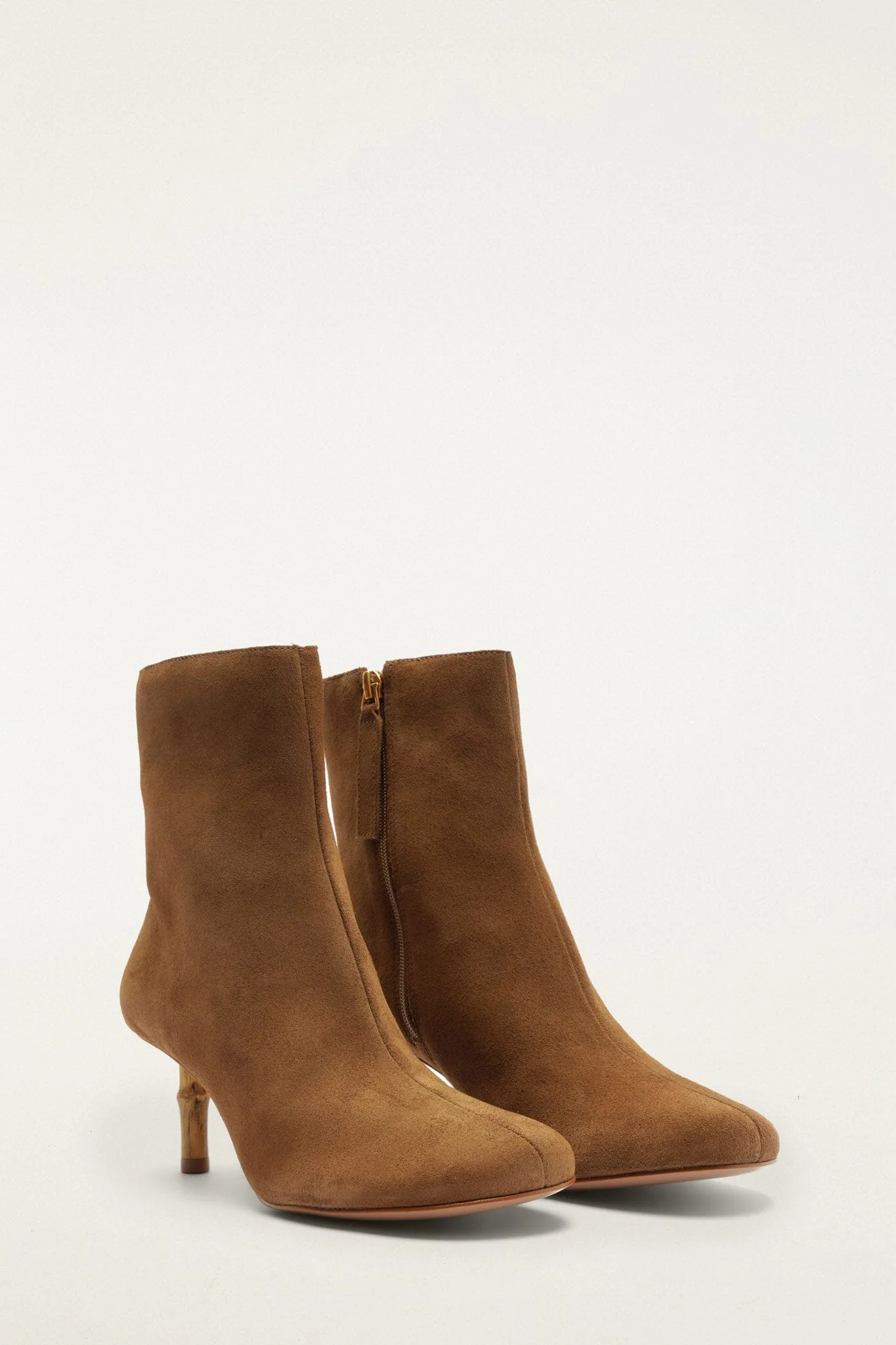 Brown Suede Bamboo Bootie