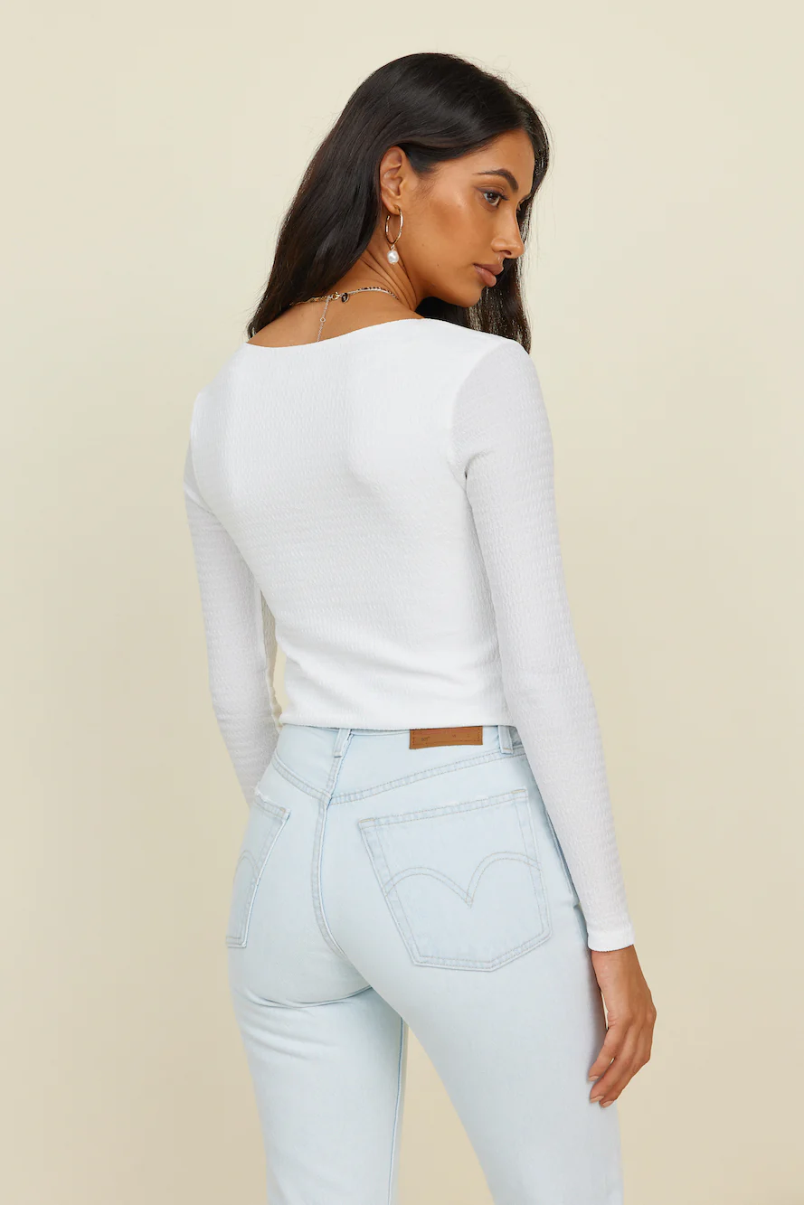 Vice Versa Crop Top White