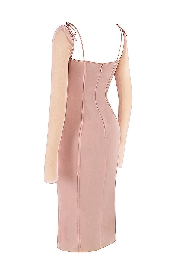 Blush Cutout Midi Dress
