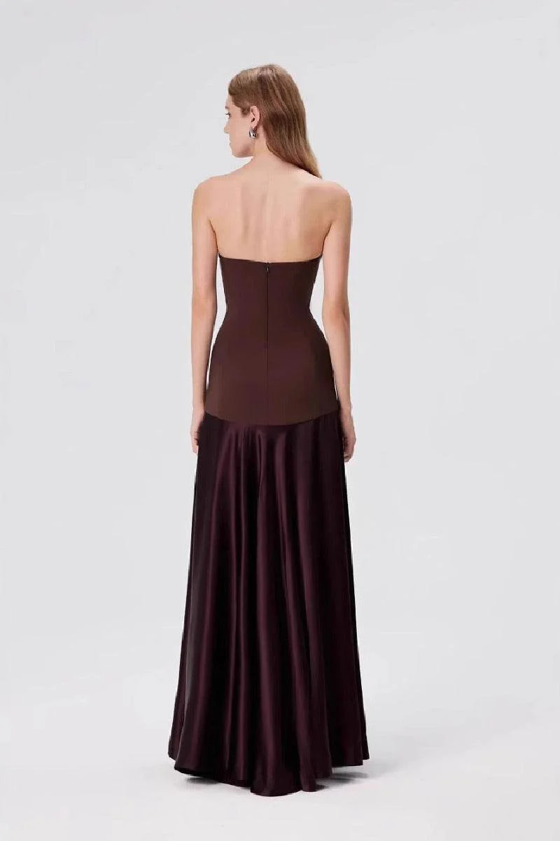 A-Line Maxi Satin Formal Wedding Guest Dresses 893459831892