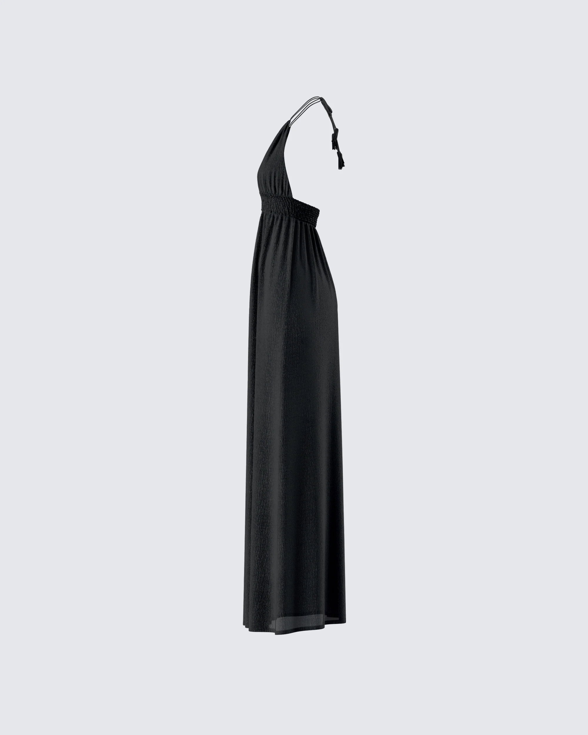 Leida Black Halter Maxi Dress