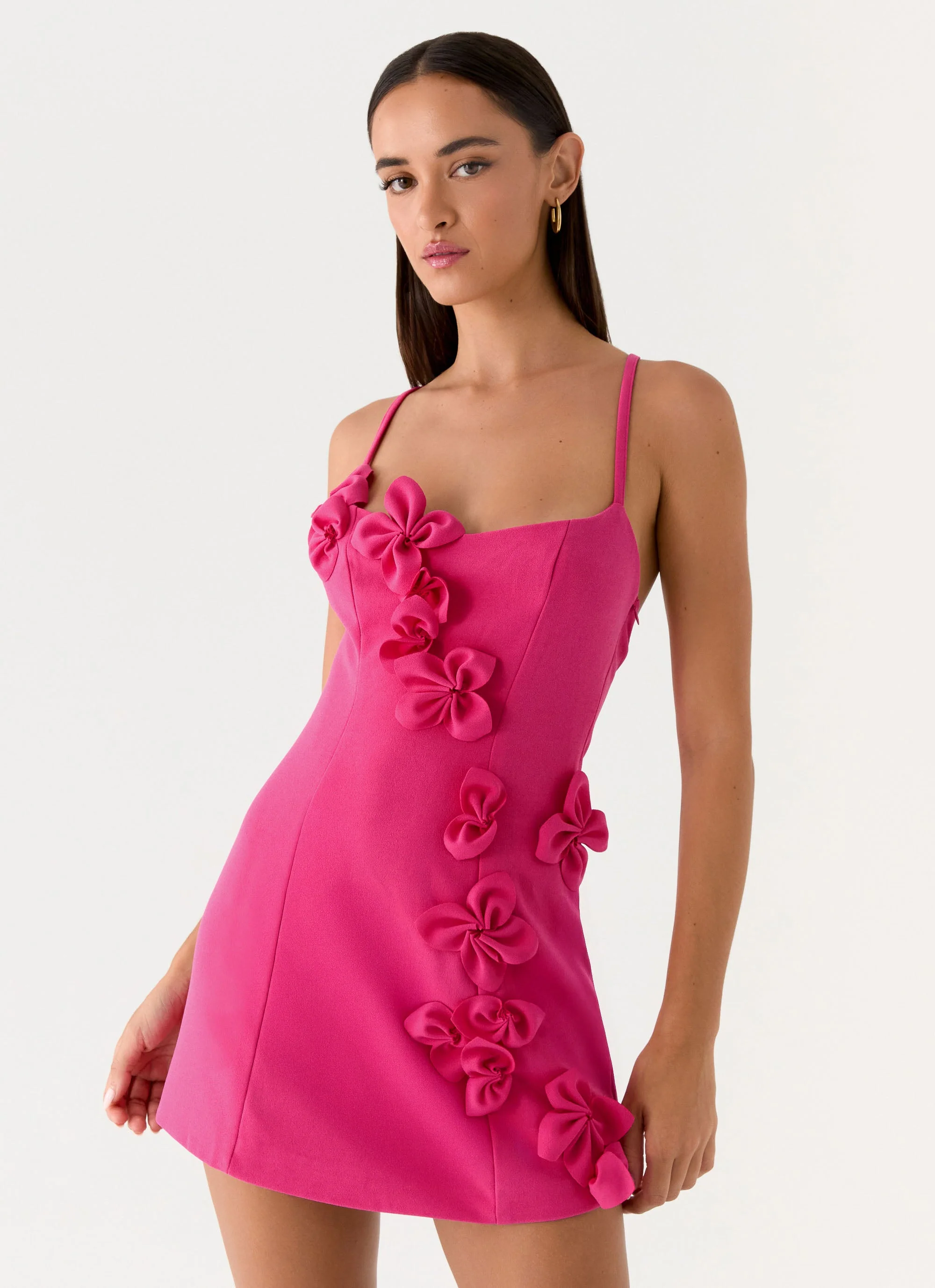 Avenya Mini Dress - Fuchsia - luluinthesky