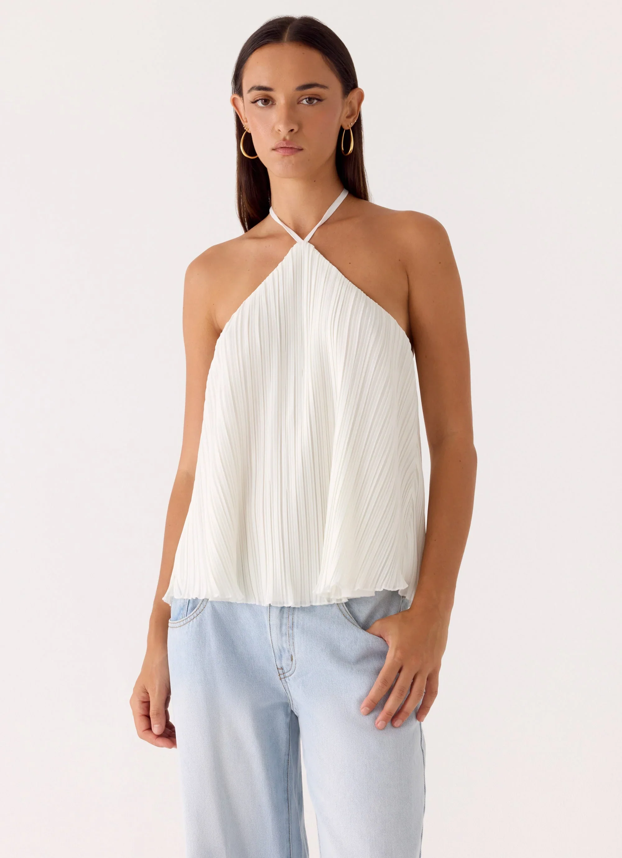 Danni Halter Top - White