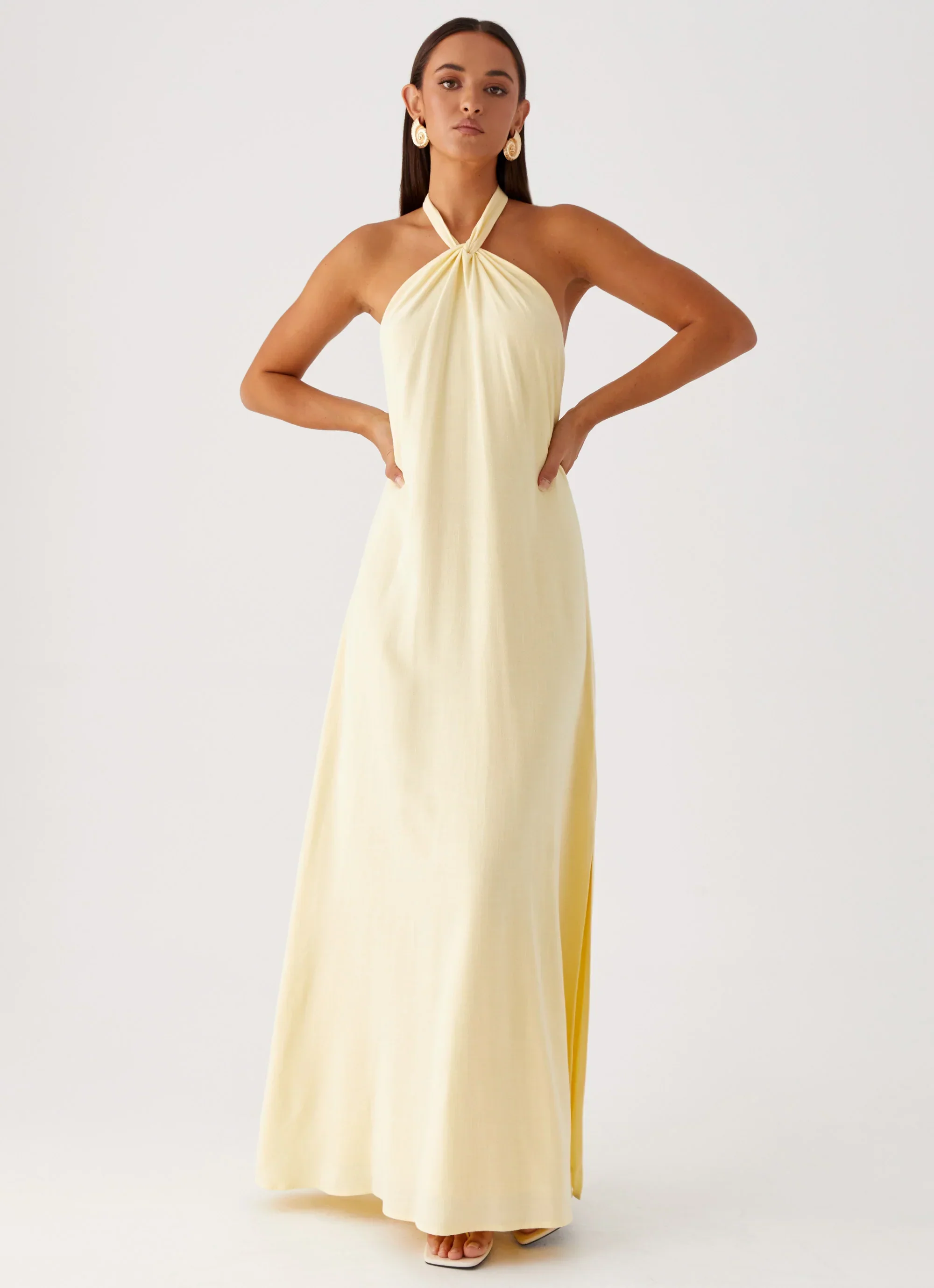 Golden Child Linen Maxi Dress - Yellow - luluinthesky