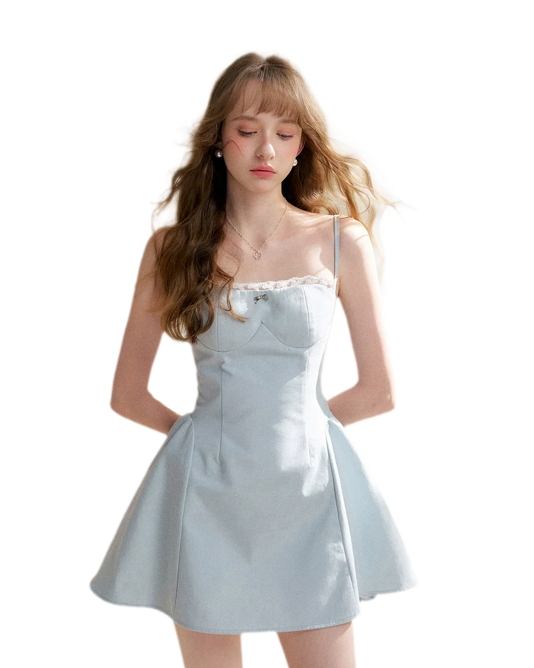 Lace-Trimmed A-Line Camisole Dress | Final Sale
