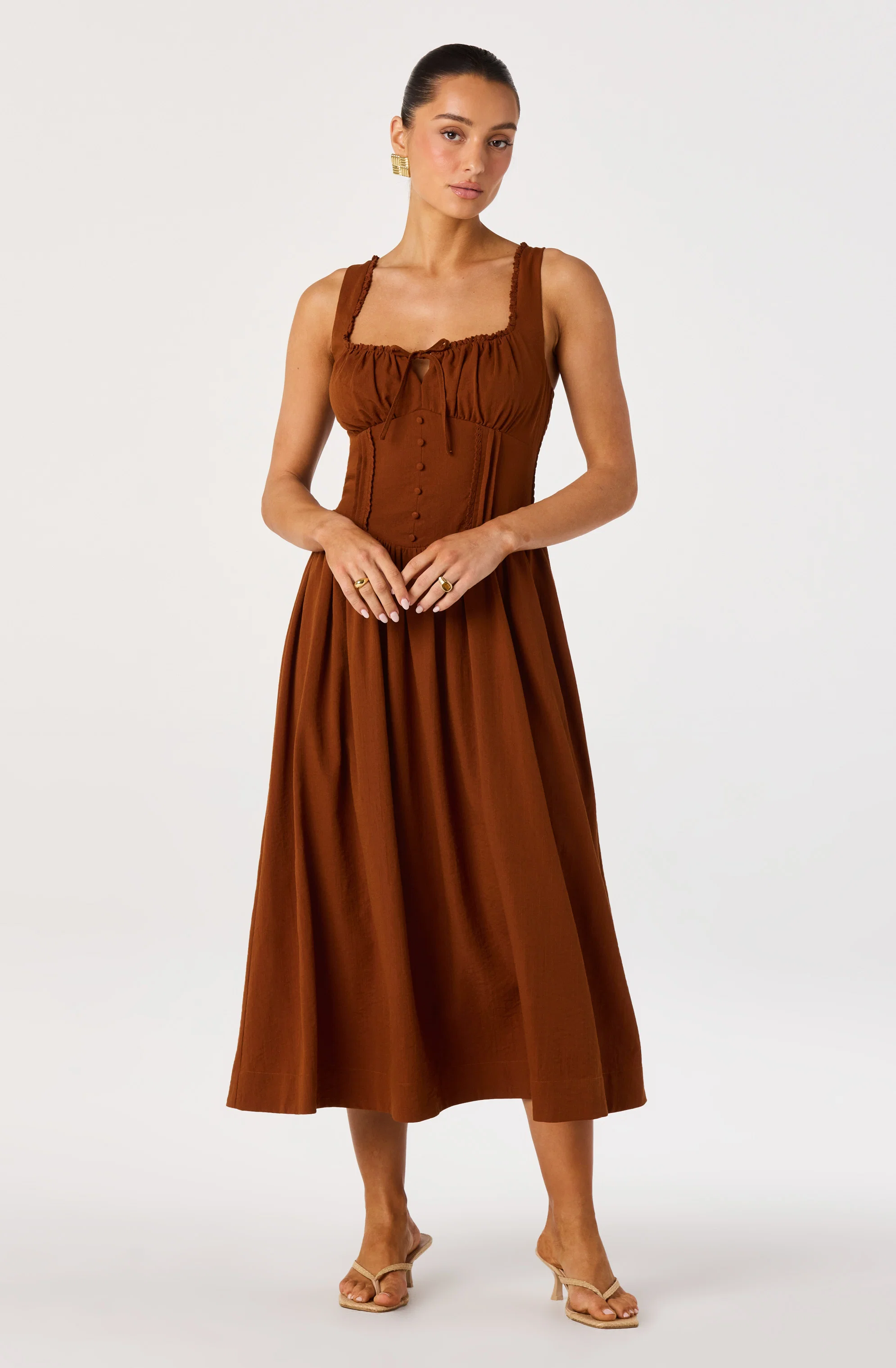 Sahana Crochet Trim Milkmaid Dress