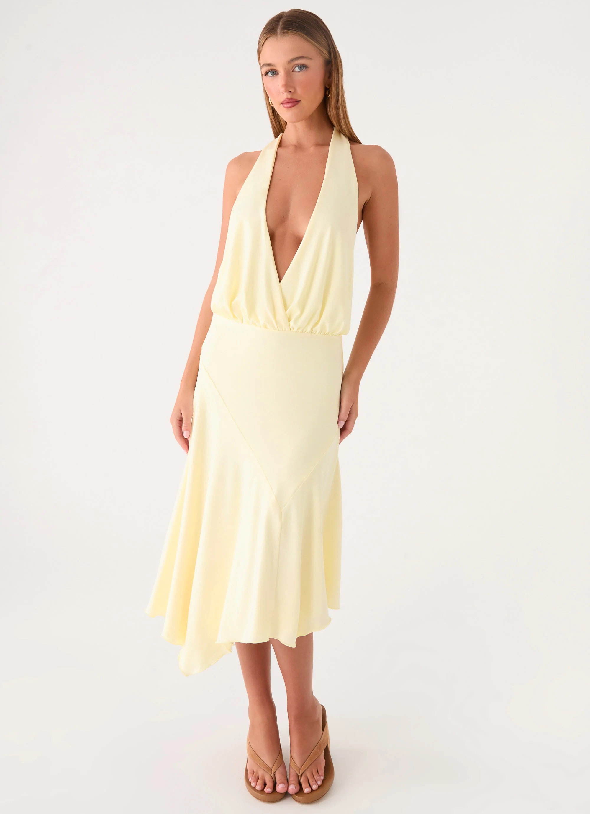 Ignite It Midi Dress - Lemon