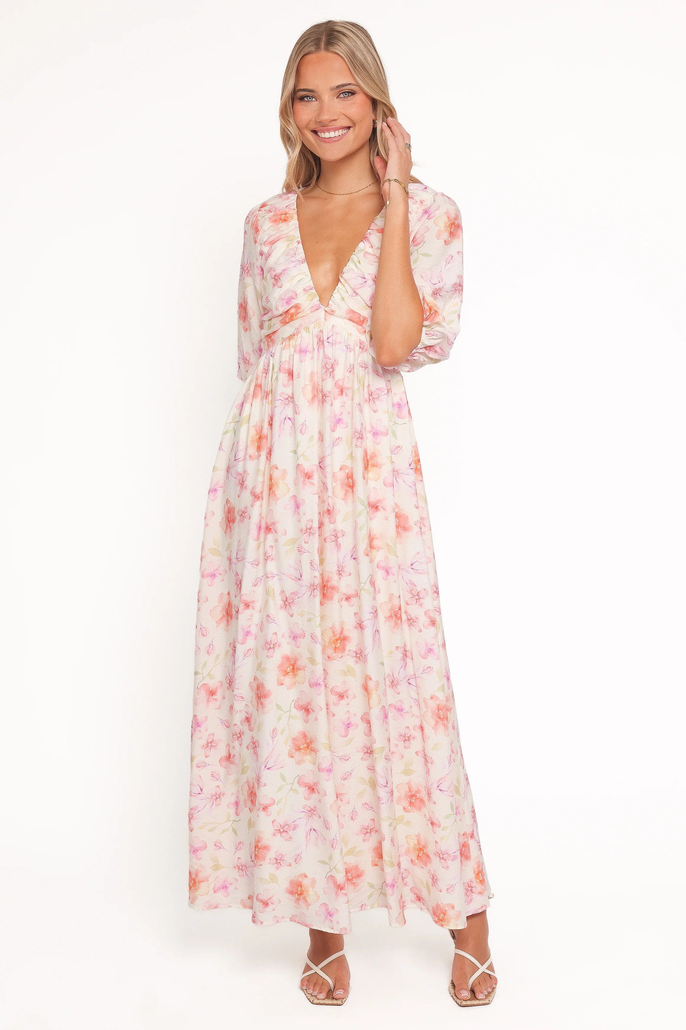 Andara Maxi Dress - White Floral