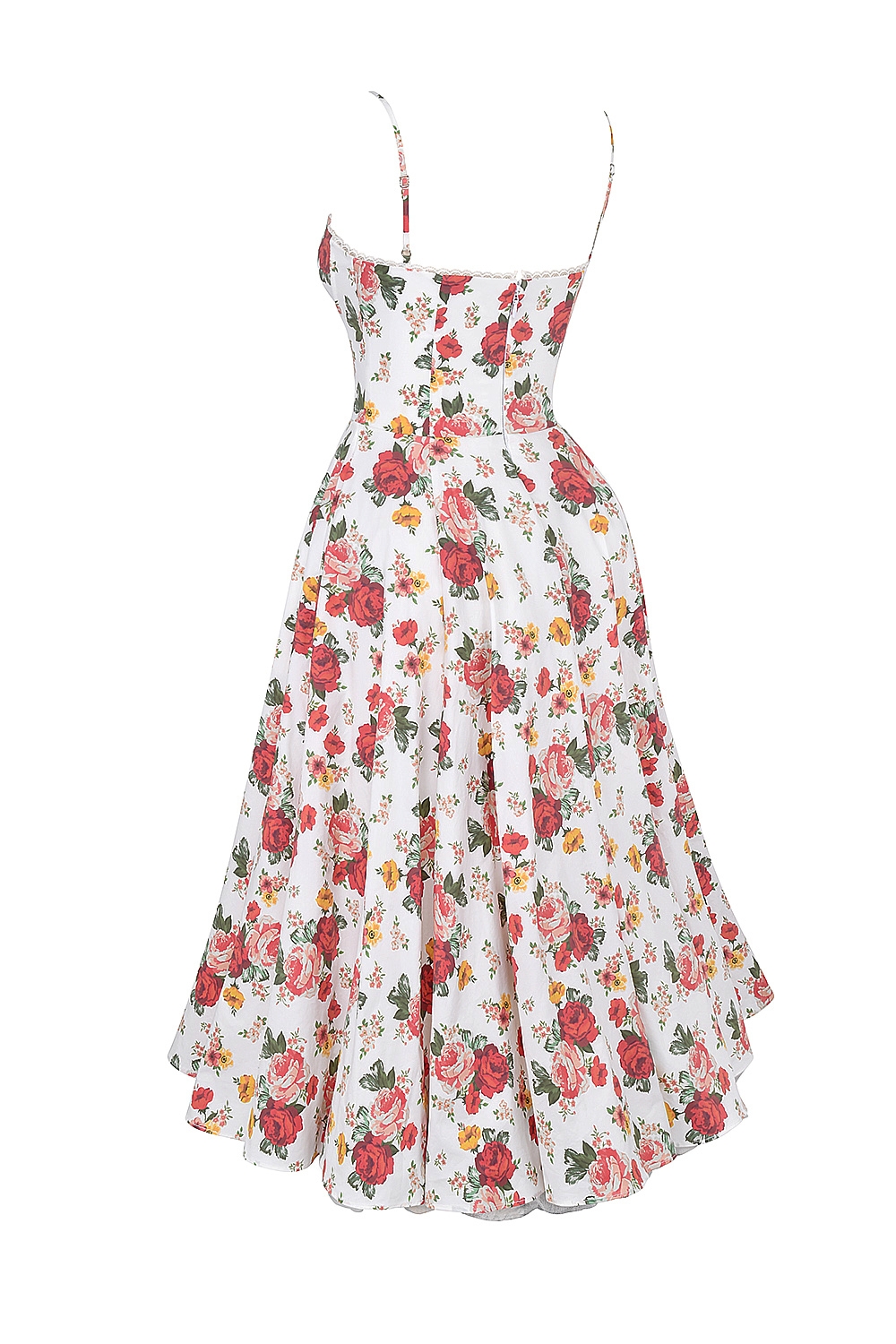 italian rose print tulle midi dress