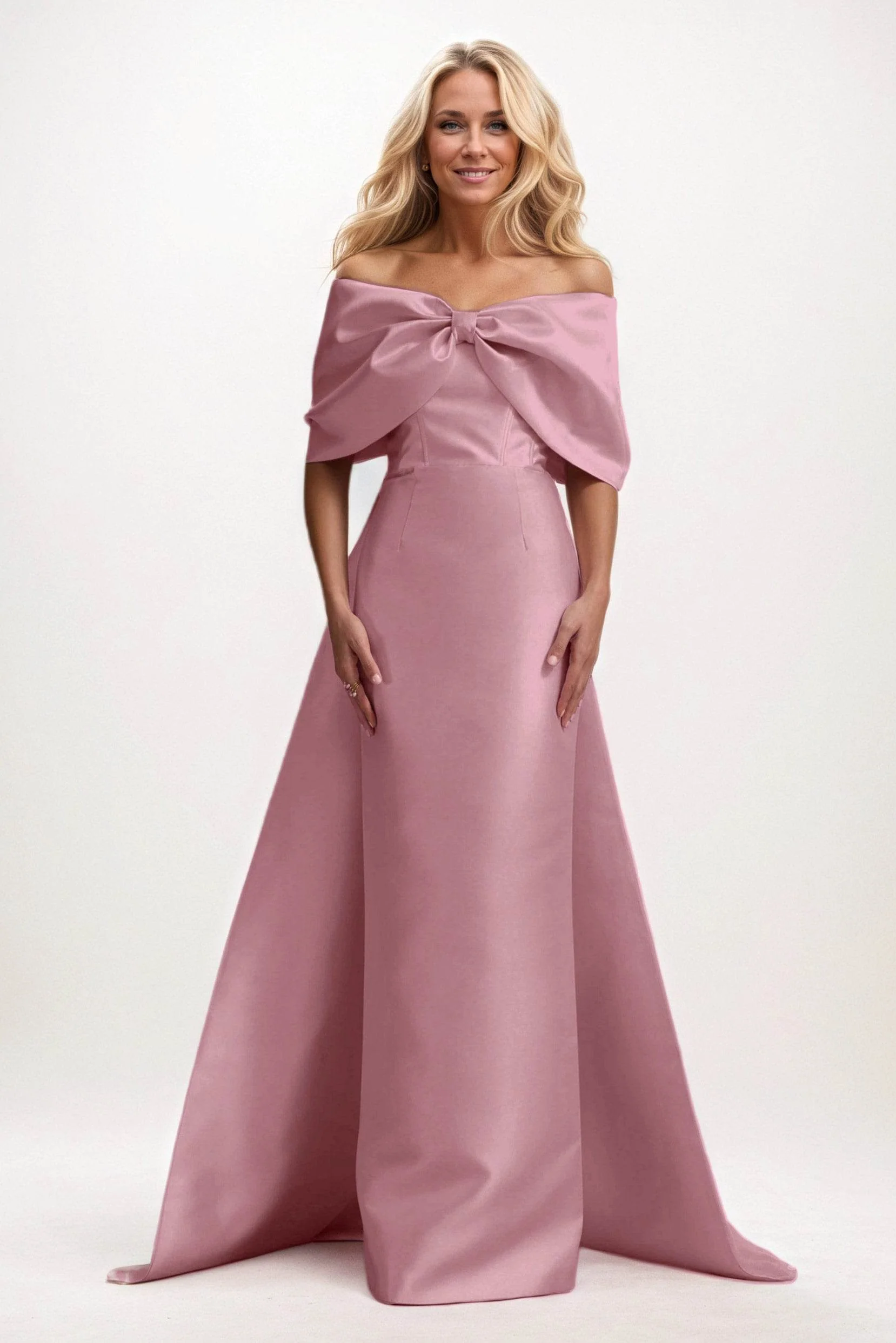 Trumpet-Mermaid Maxi Satin Mother of the Bride Dresses CM0387
