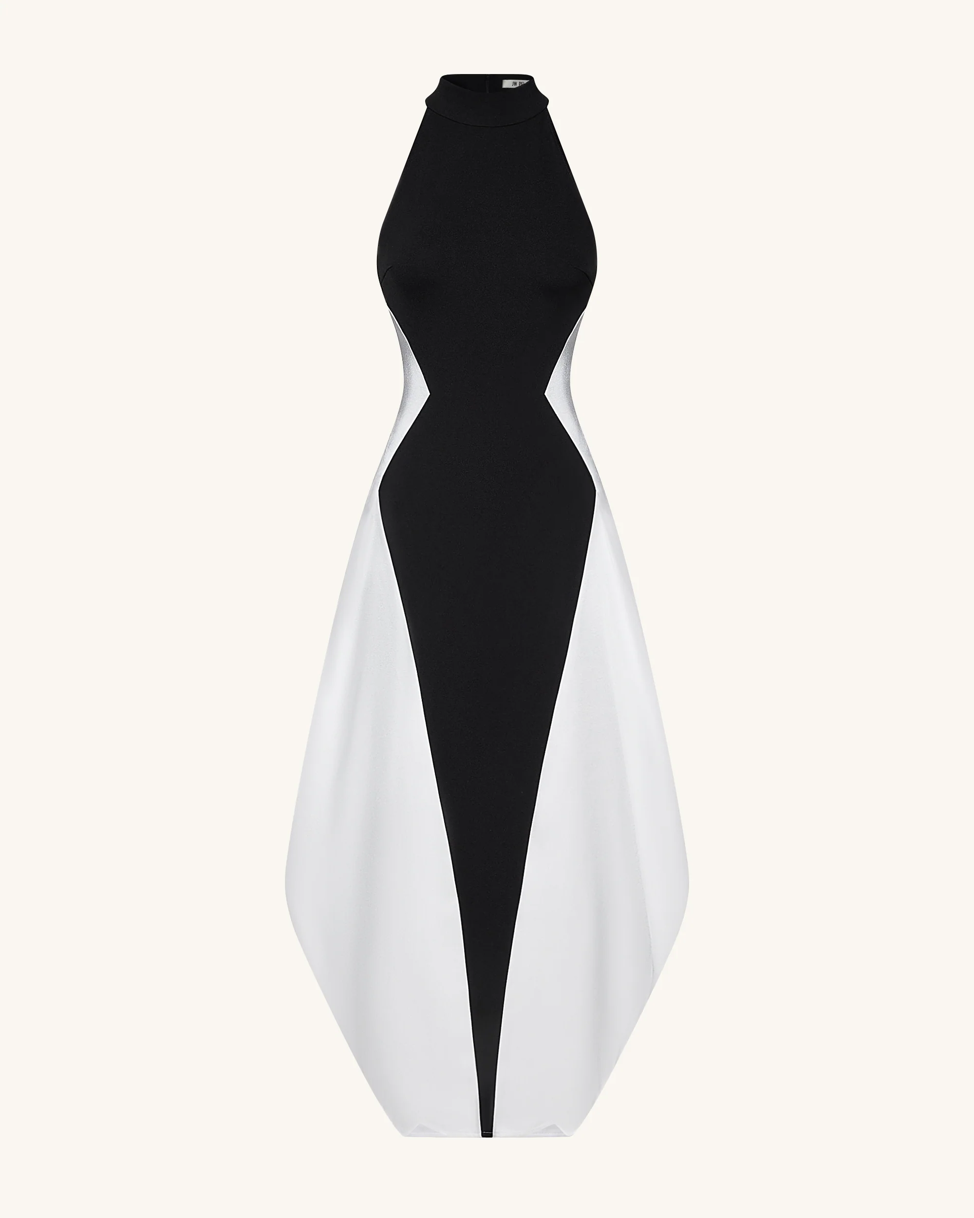Monochrome Paneled Maxi Dress – Black - FASHION NOB