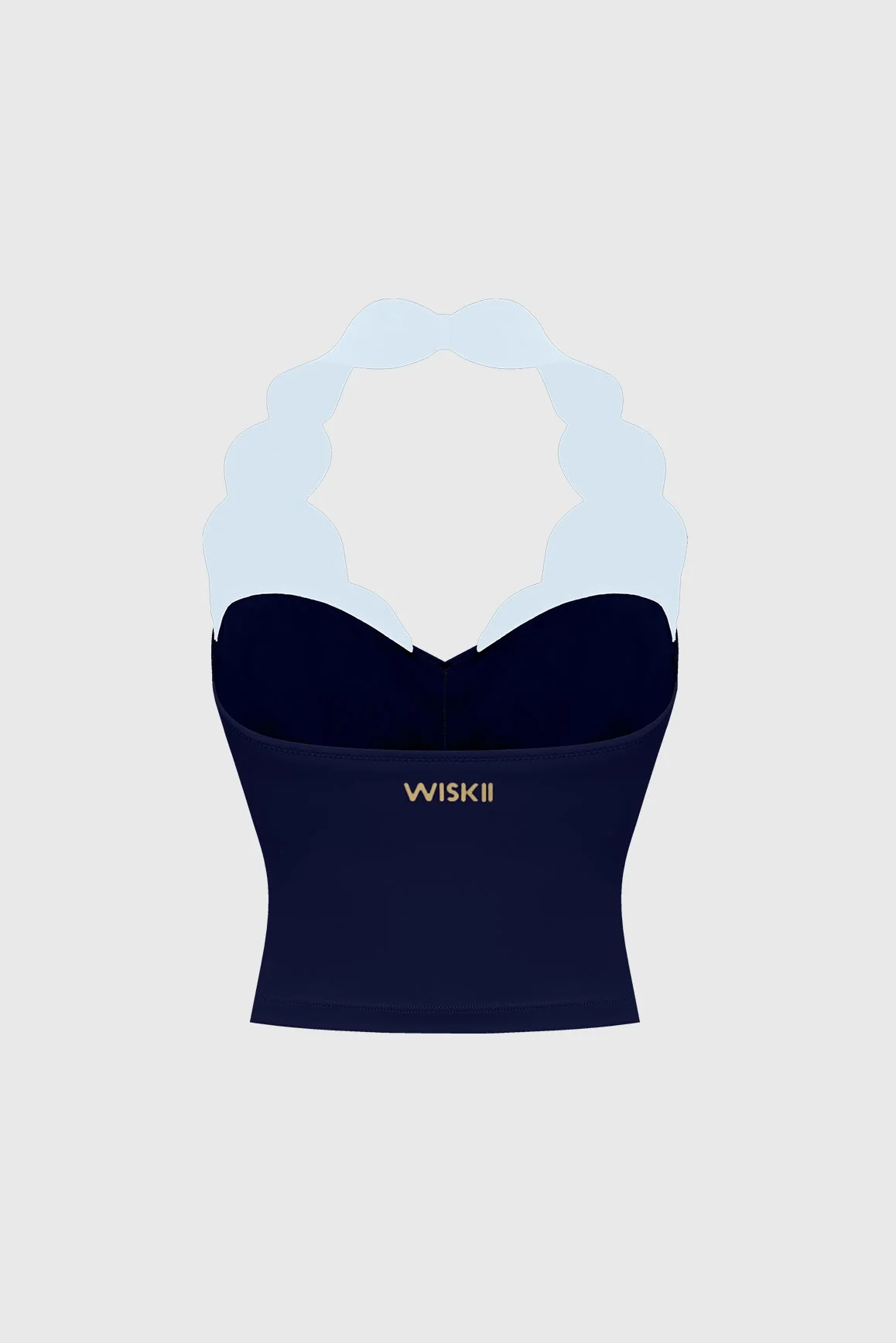 Riviera Scallop Contrast Halter Tank