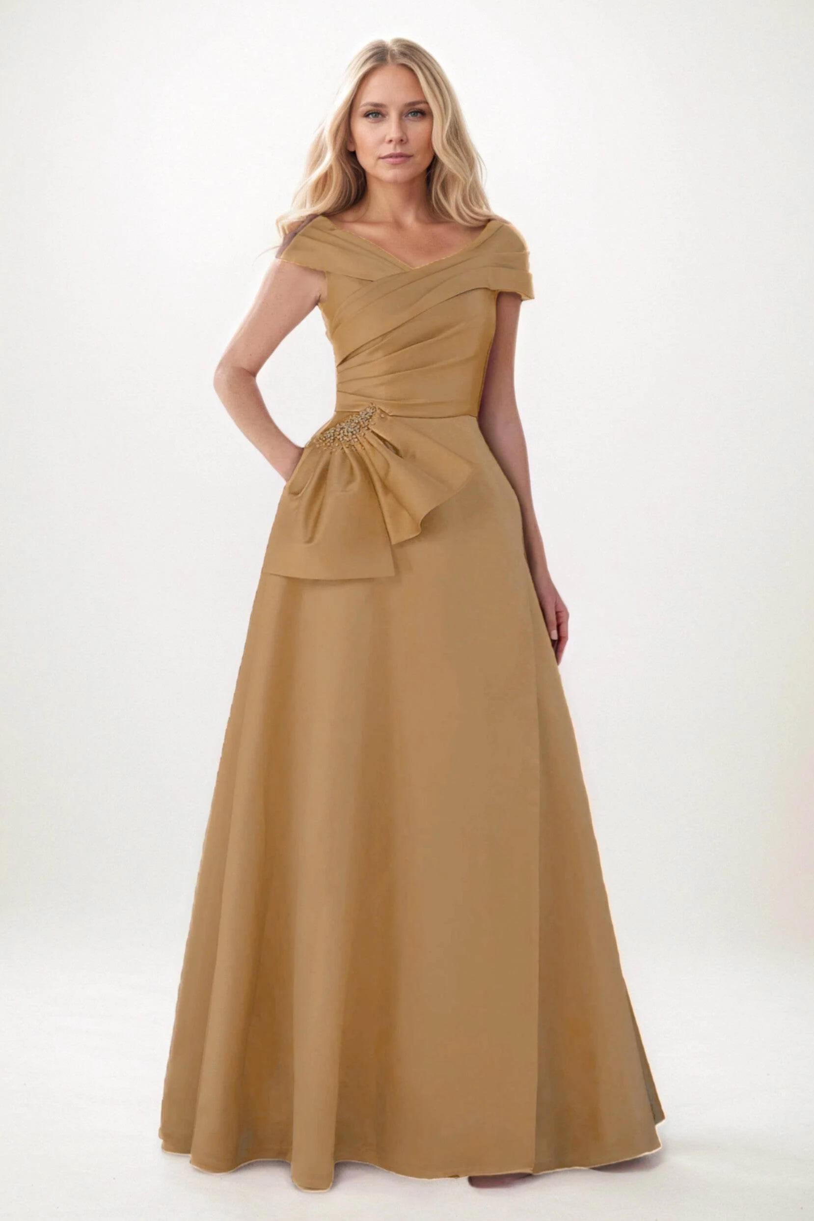 A-Line Maxi Satin Mother of the Bride Dresses CM0403