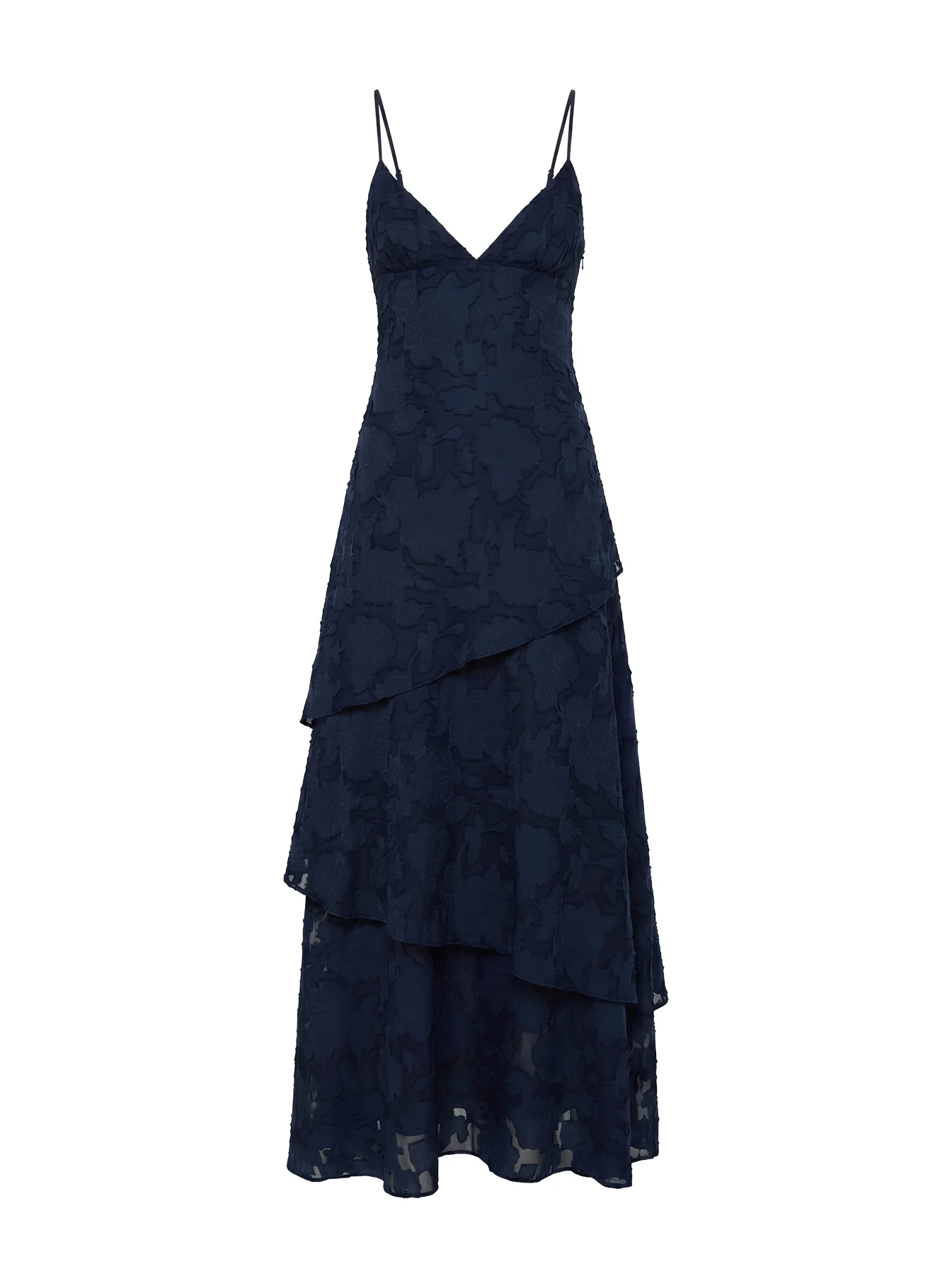 Lyricah Tiered Tie Back Maxi Dress Navy