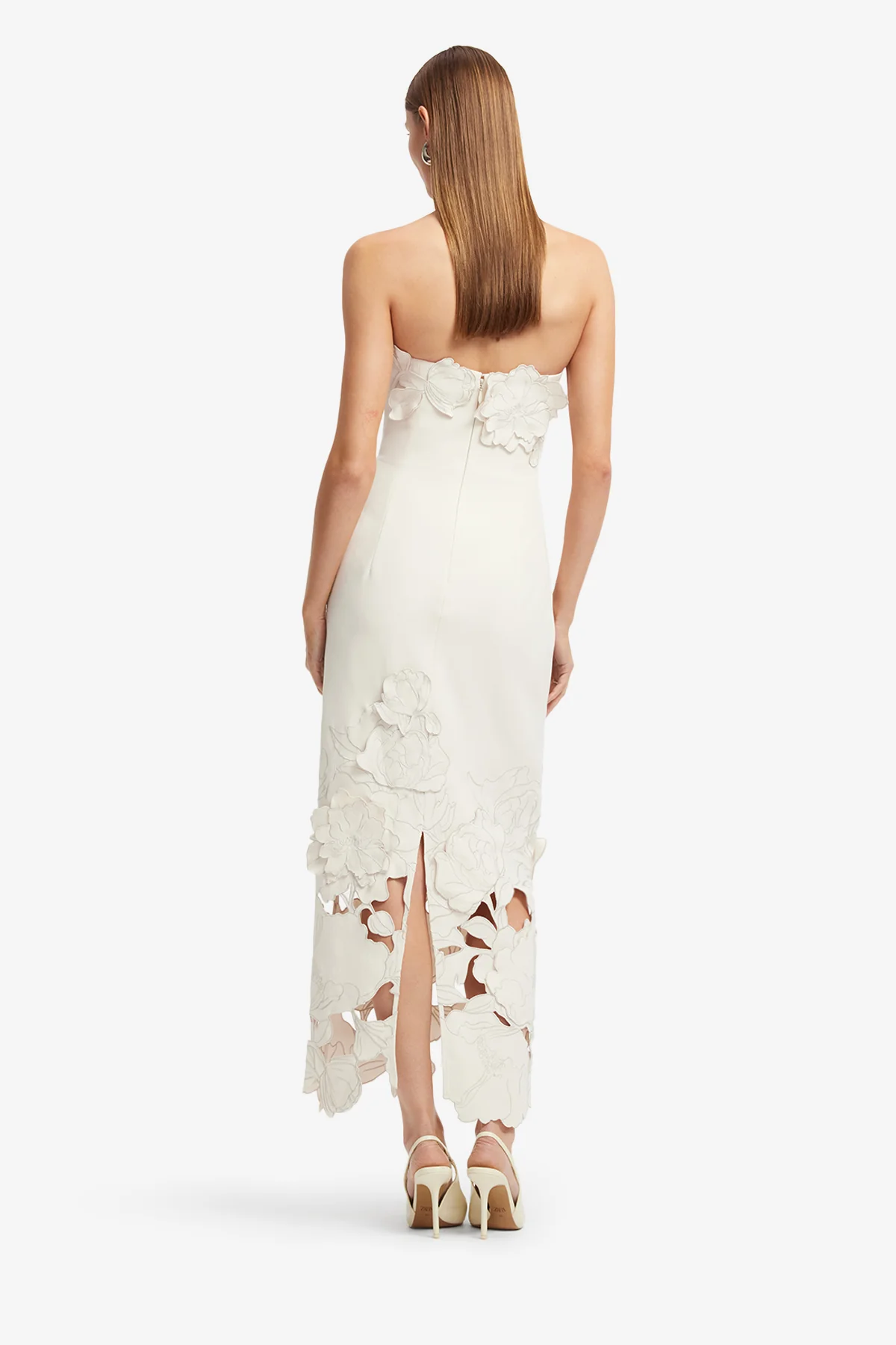 Rayna Appliqué Bustier Maxi Dress - Vanilla