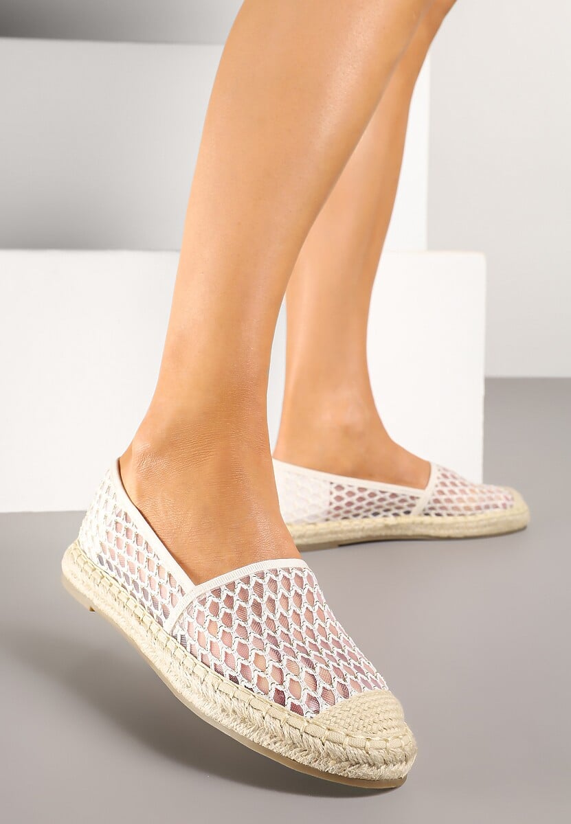 Czarne Espadryle z Siateczkową Cholewką i Plecionką Lillevi