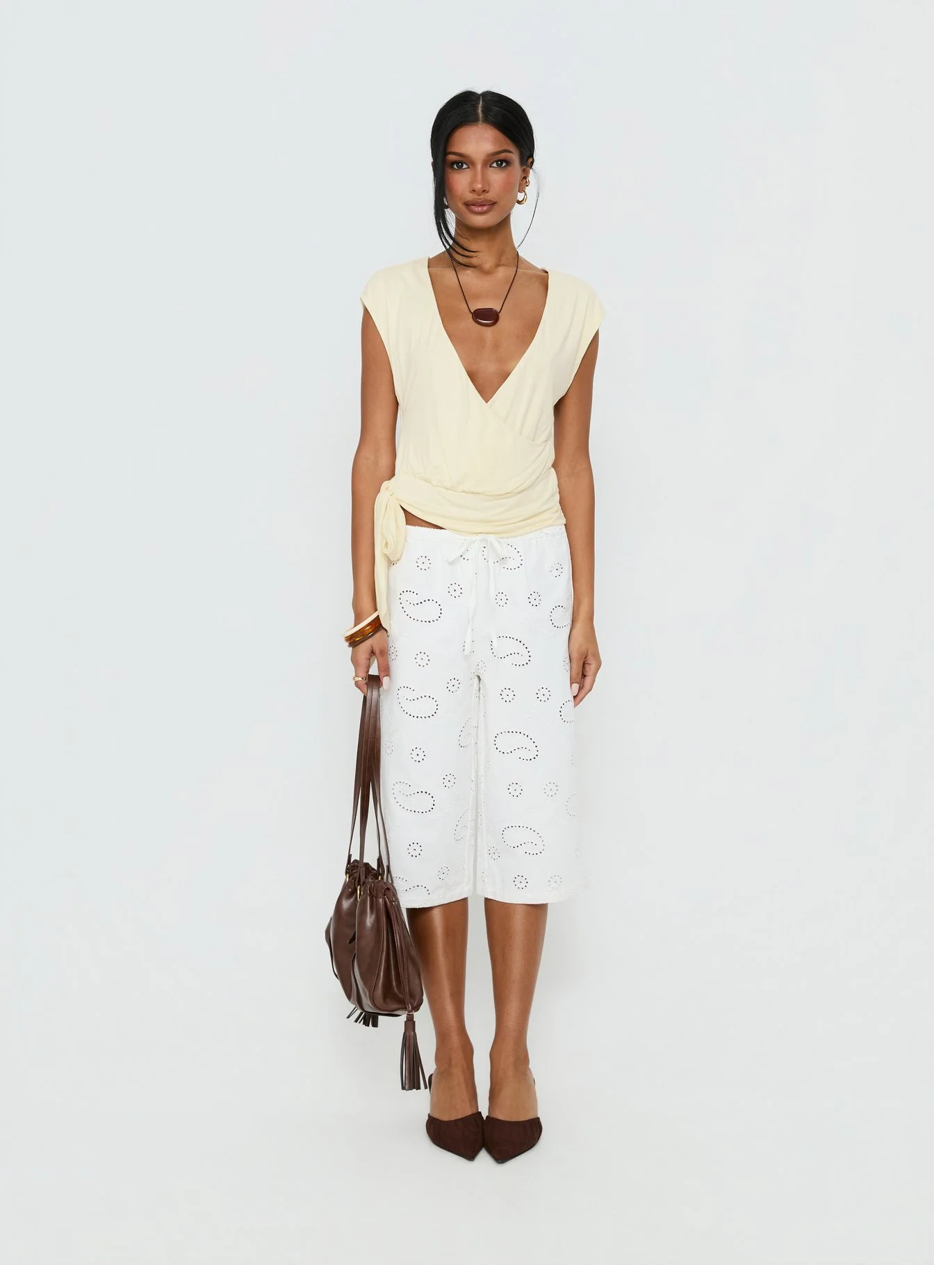 Clock Ticking Cinched Top Cream