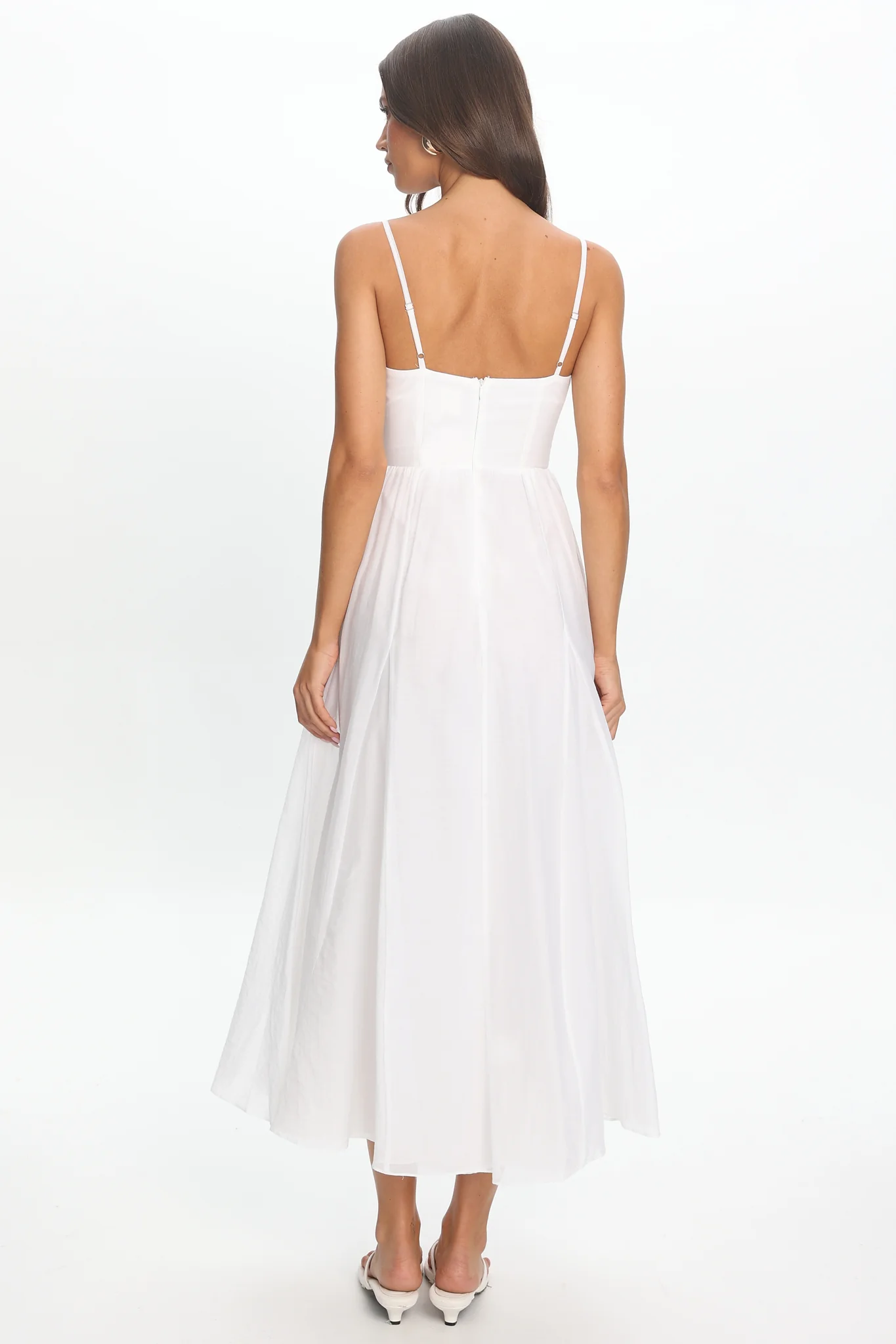 Dulce Scoop Neck Midi Dress White