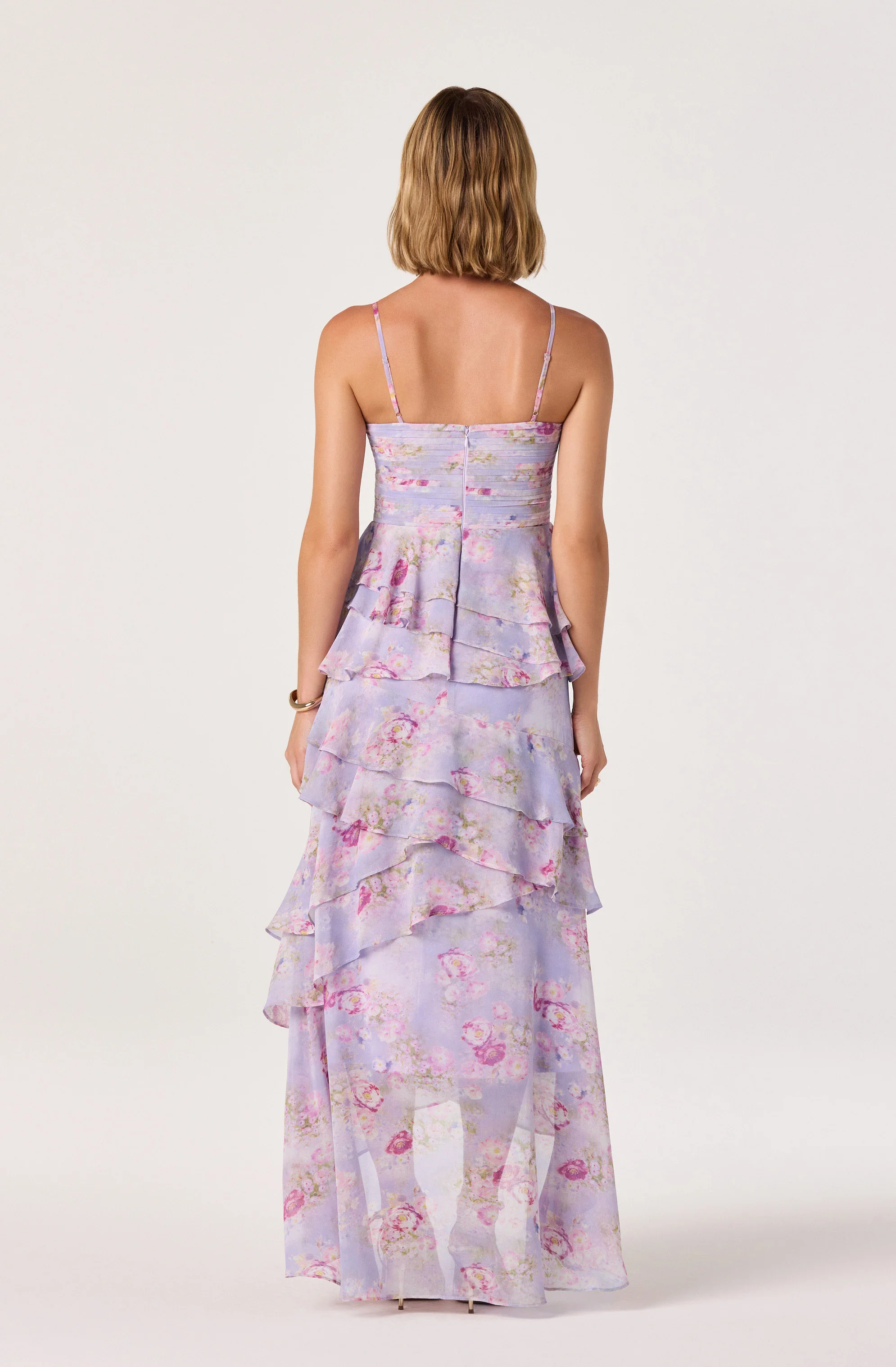 Coline Ruffle Chiffon Maxi Dress
