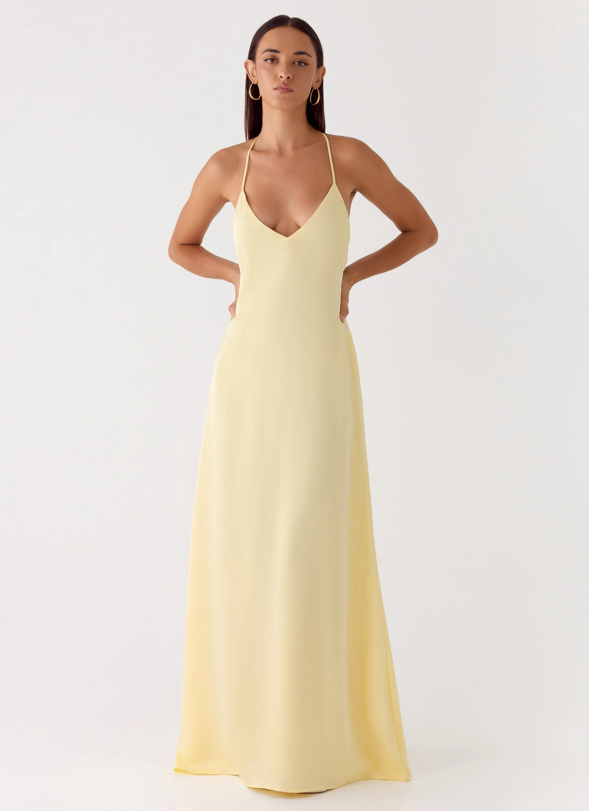 Fine Line Maxi Dress - Yellow - luluinthesky