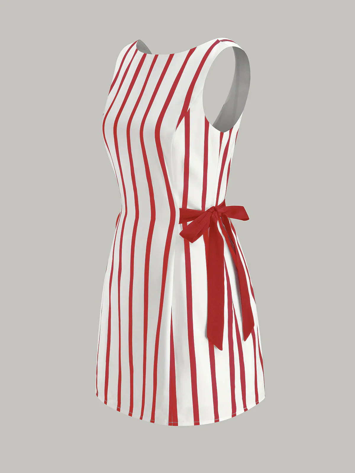 Striped Backless Dual-Sided Bow Zipper Dress - luluinthesky