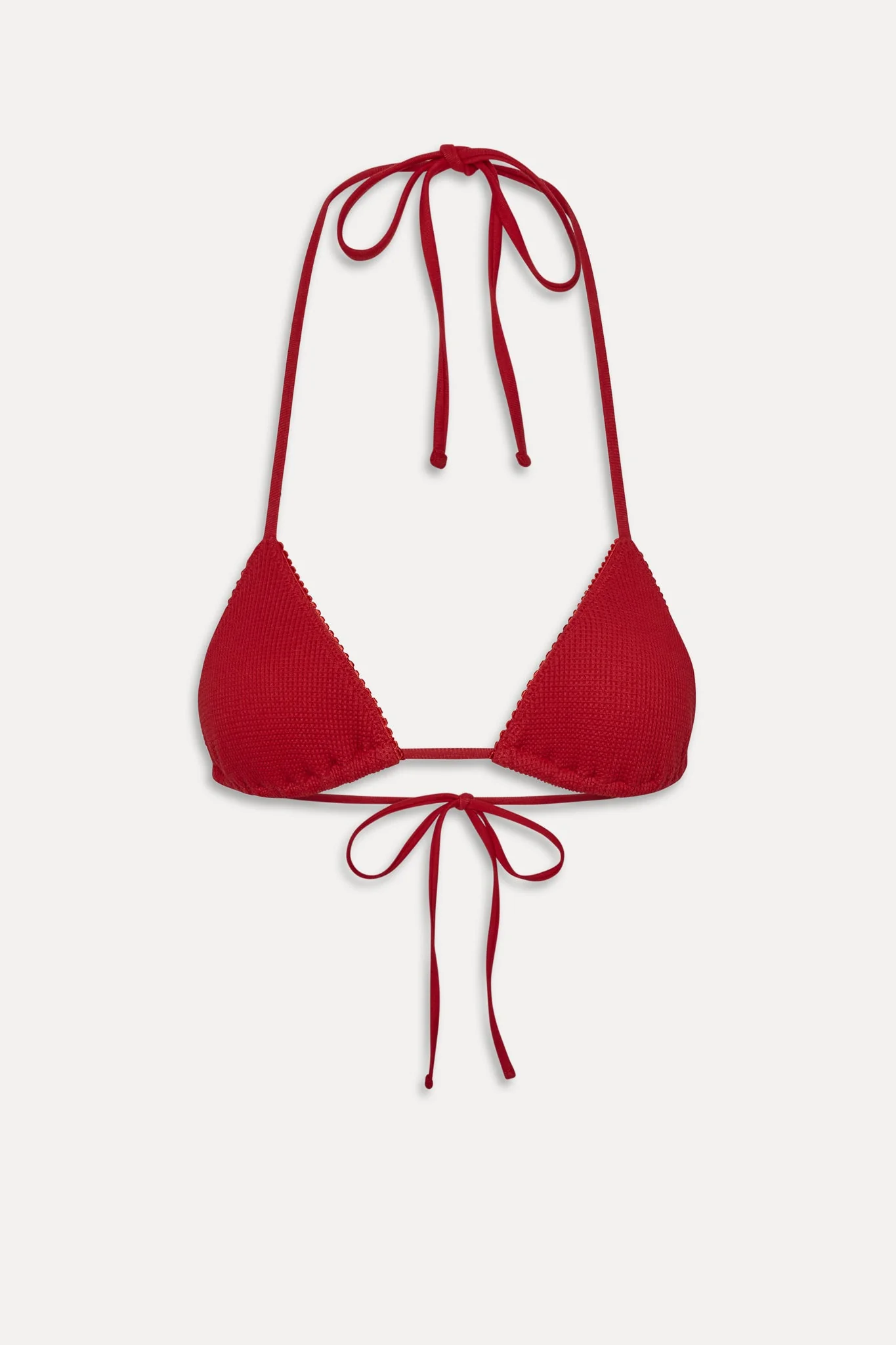 Nick Triangle Halter Bikini Top - Strawberry Red