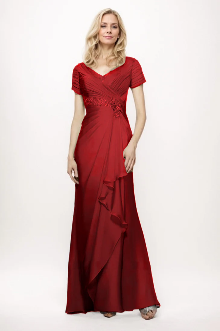 Sheath-Column Maxi Chiffon Mother Of The Bride Dress CM0277