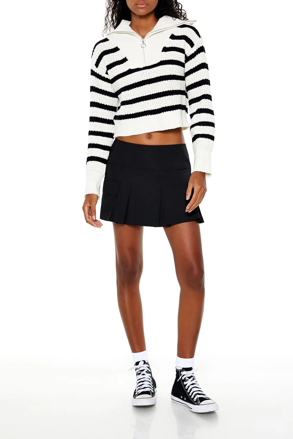 Striped Half-Zip Sweater
