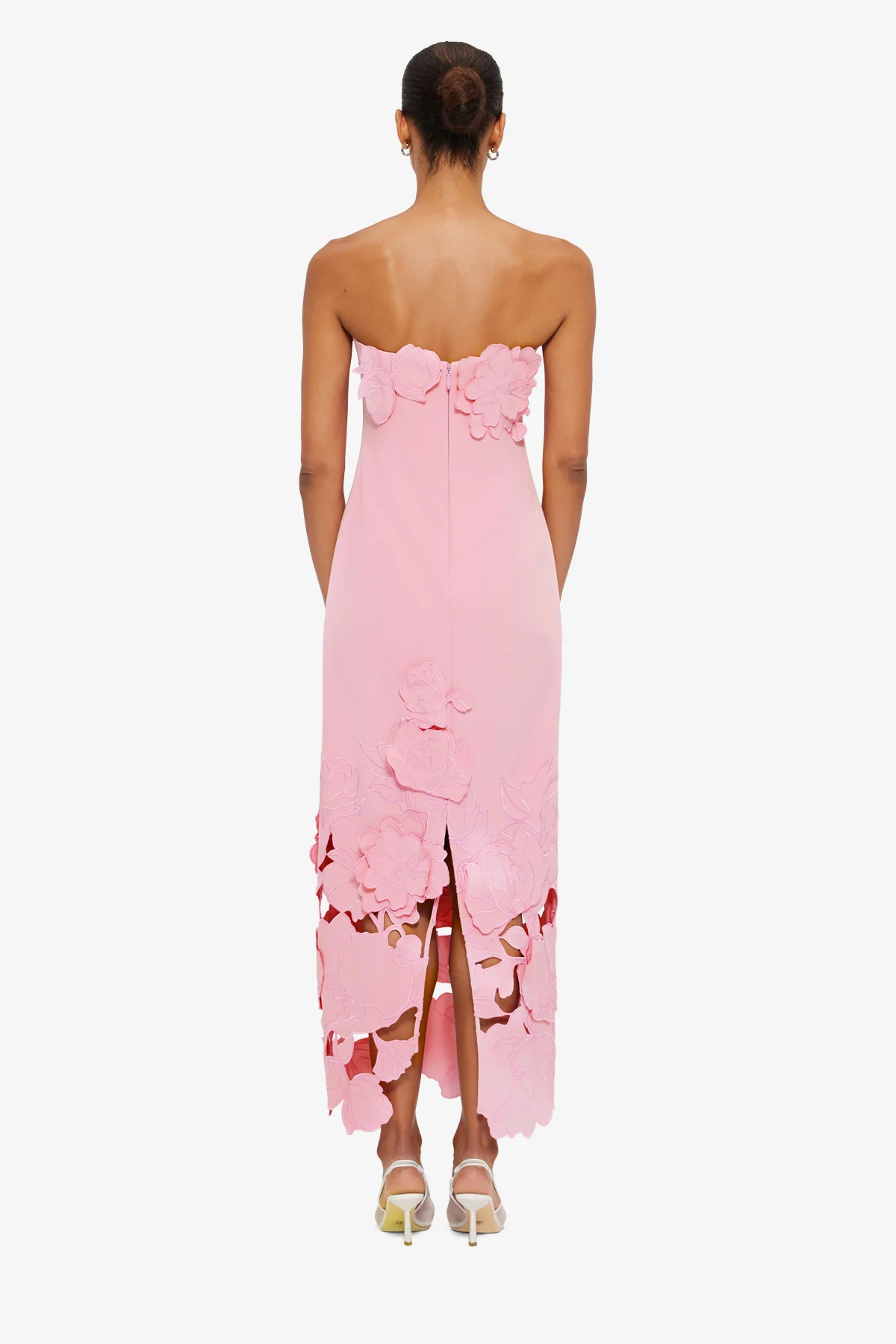 Rayna Appliqué Bustier Maxi Dress - Flamingo