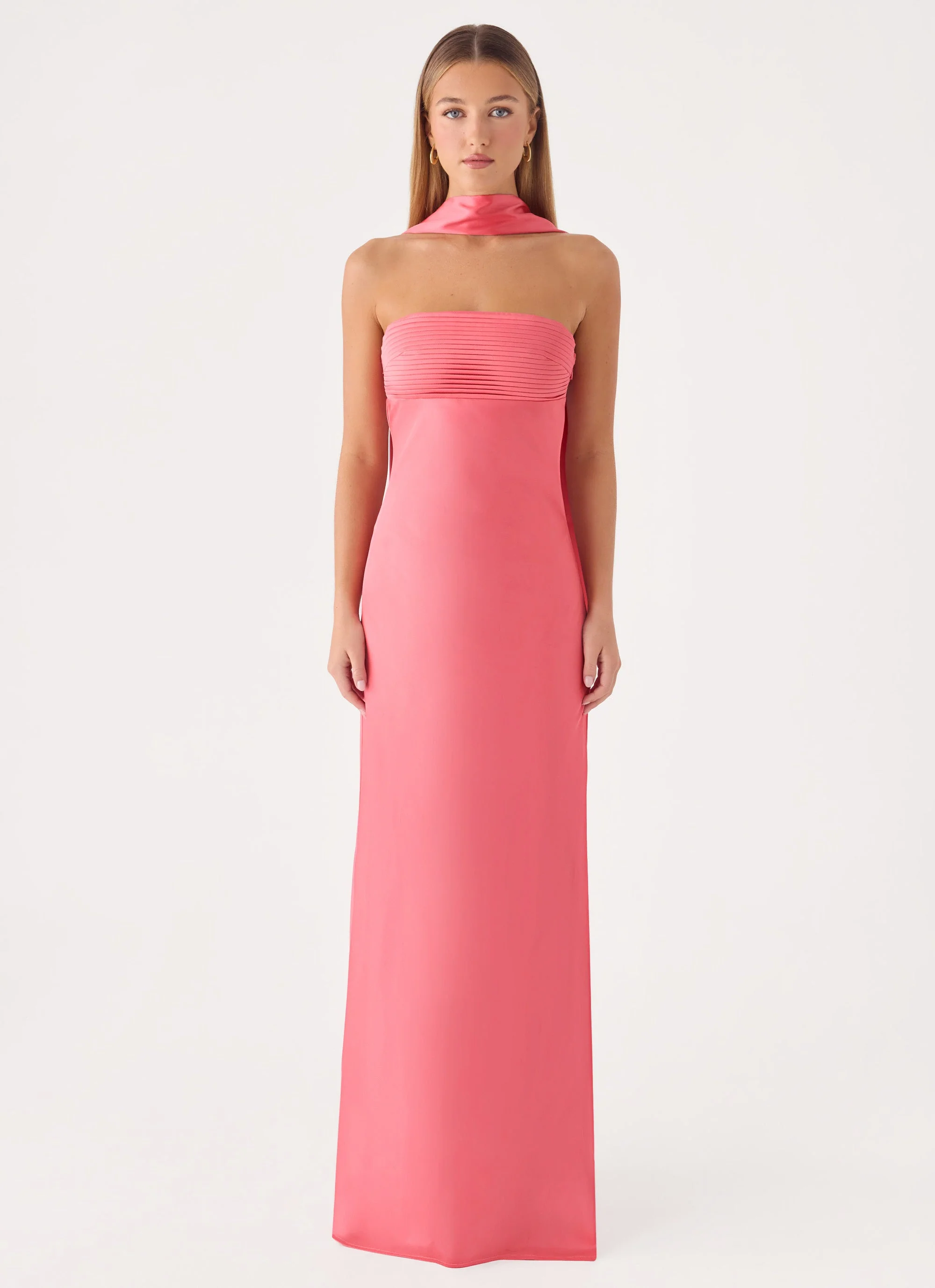 Hush Maxi Dress - Coral Red
