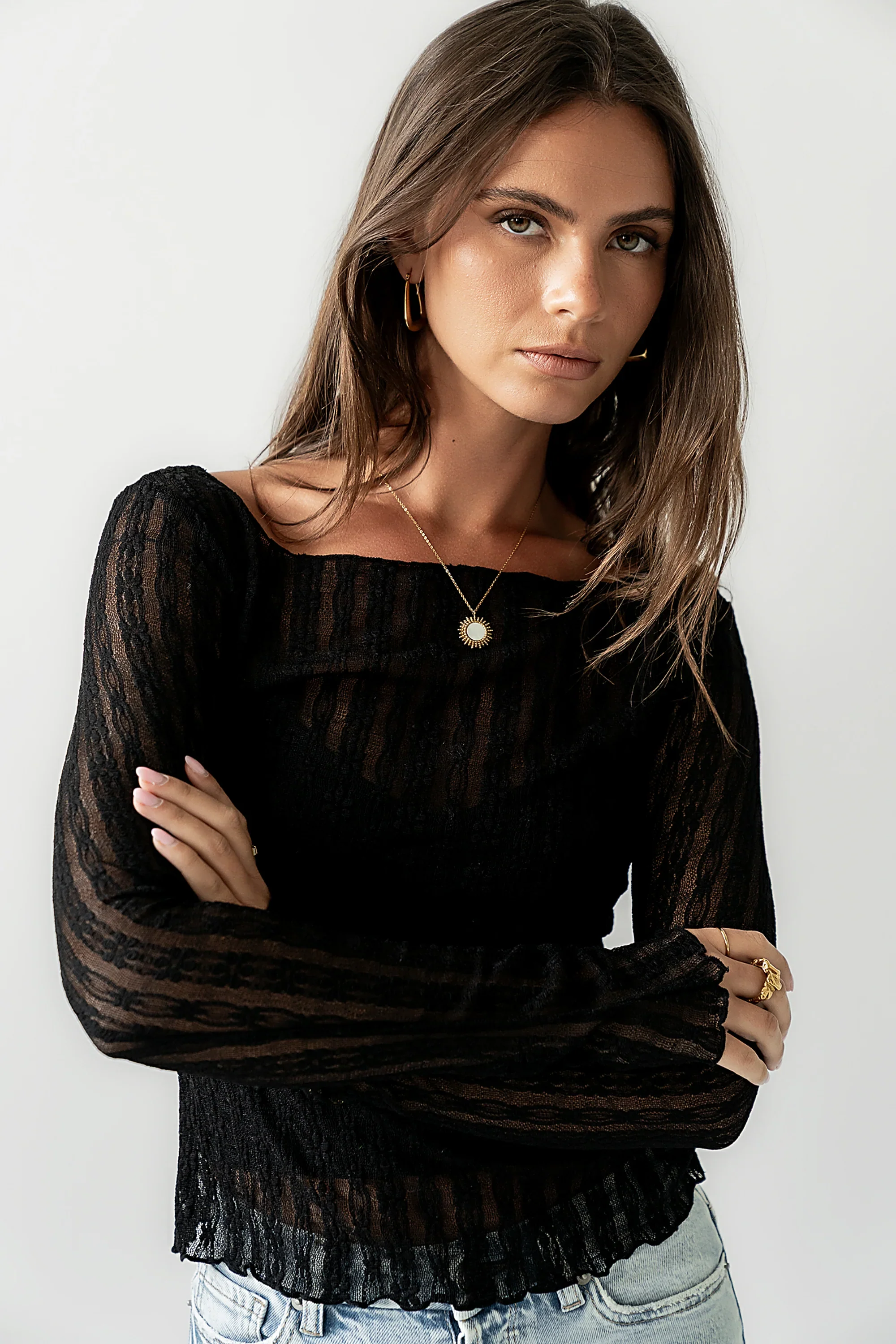 Rachel Lace Top in Black