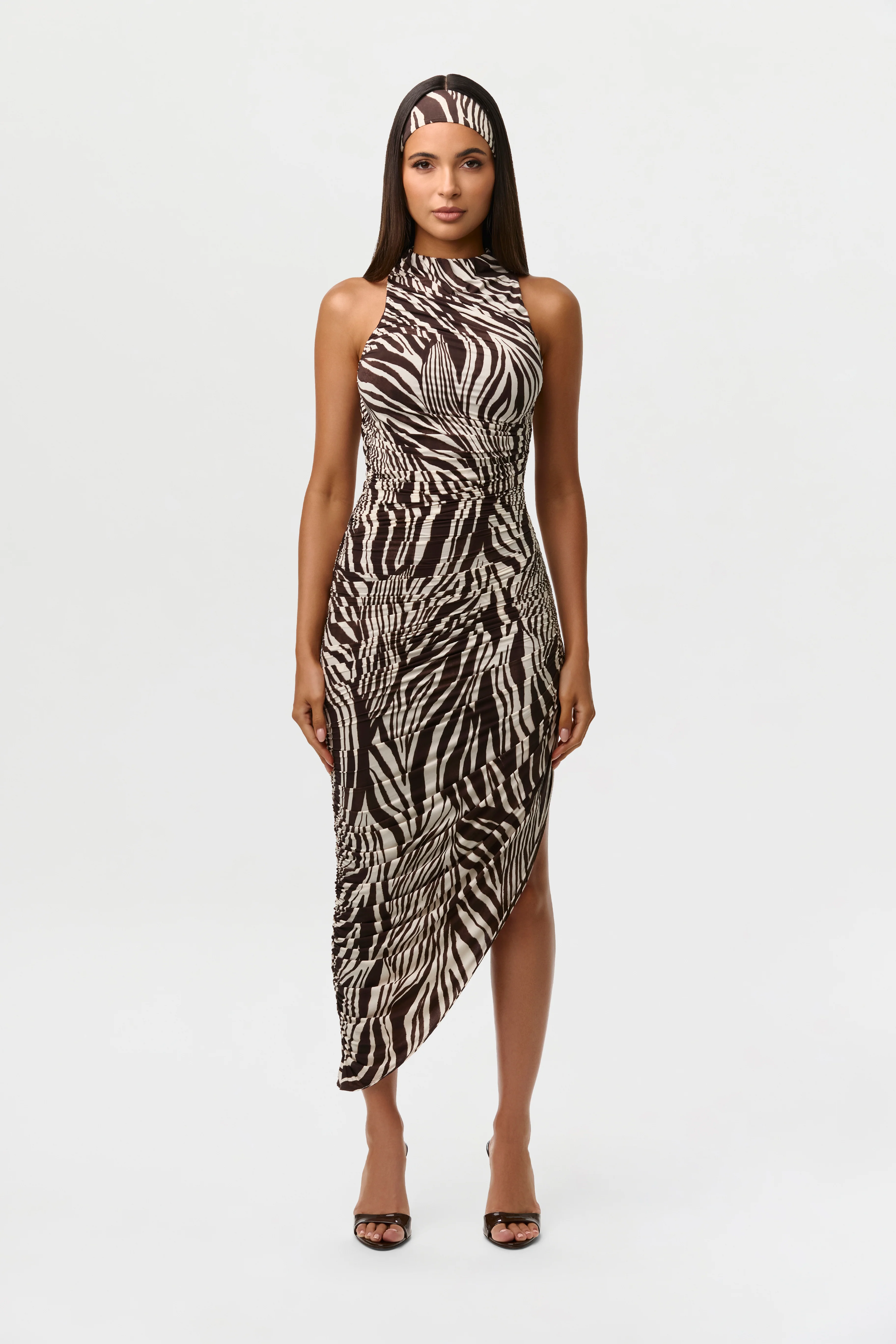 Naked Print Sleeveless Midi Dress